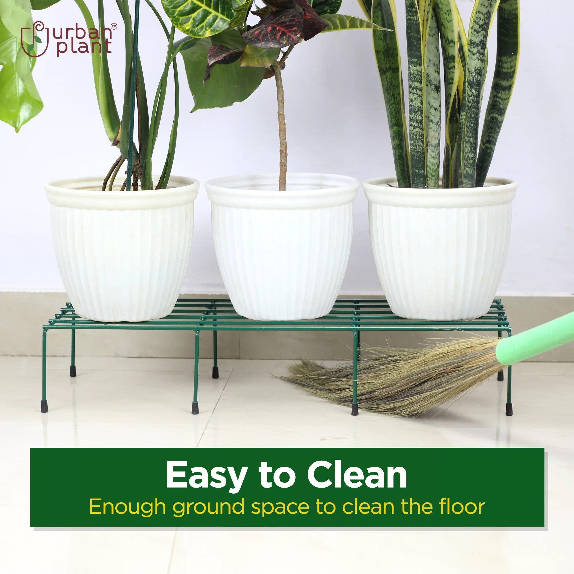 Comrade Metal Planter/Pot Stand for Garden - Green Metal Stand Urban Plant 