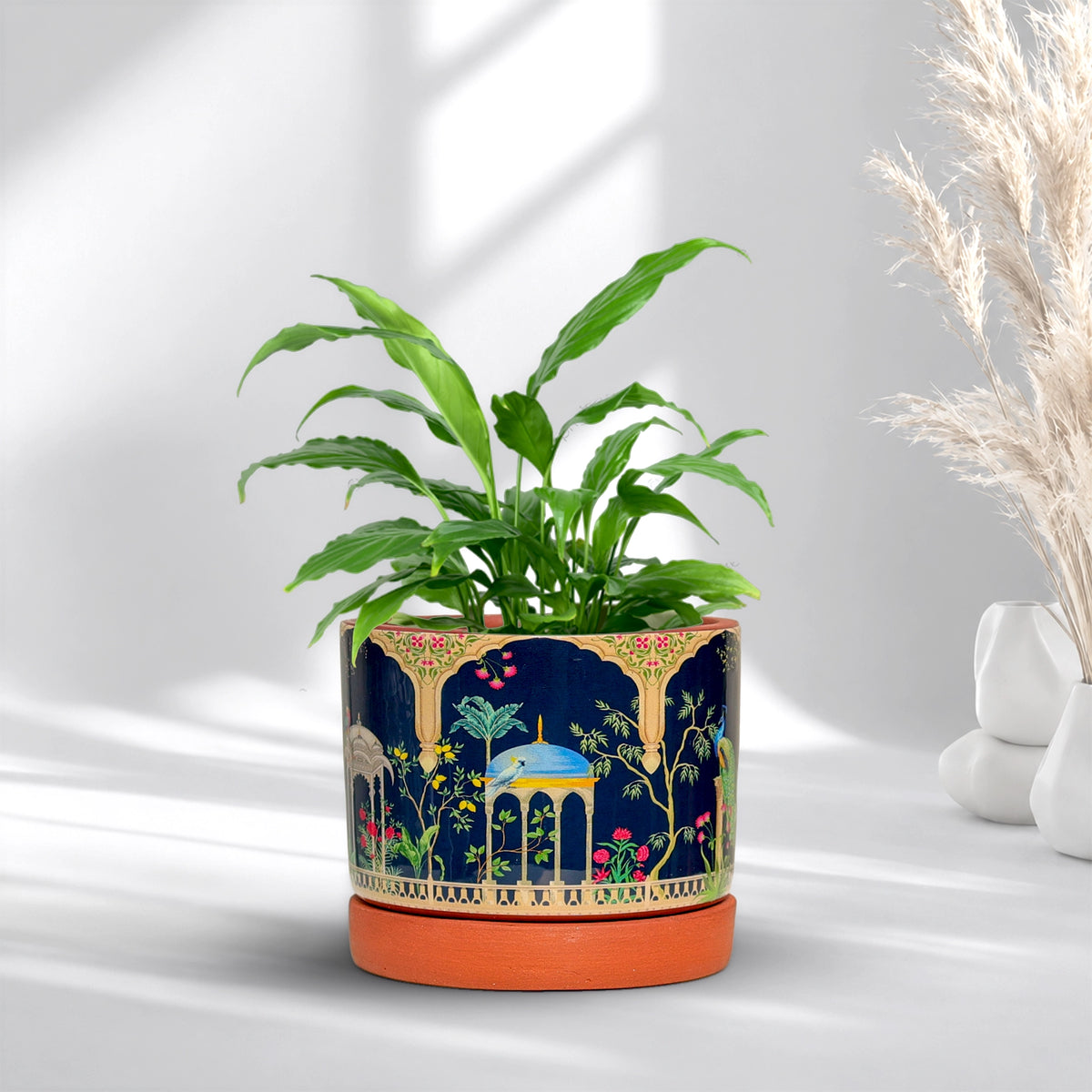 Riyasat 3D Terracotta Pot With Saucer