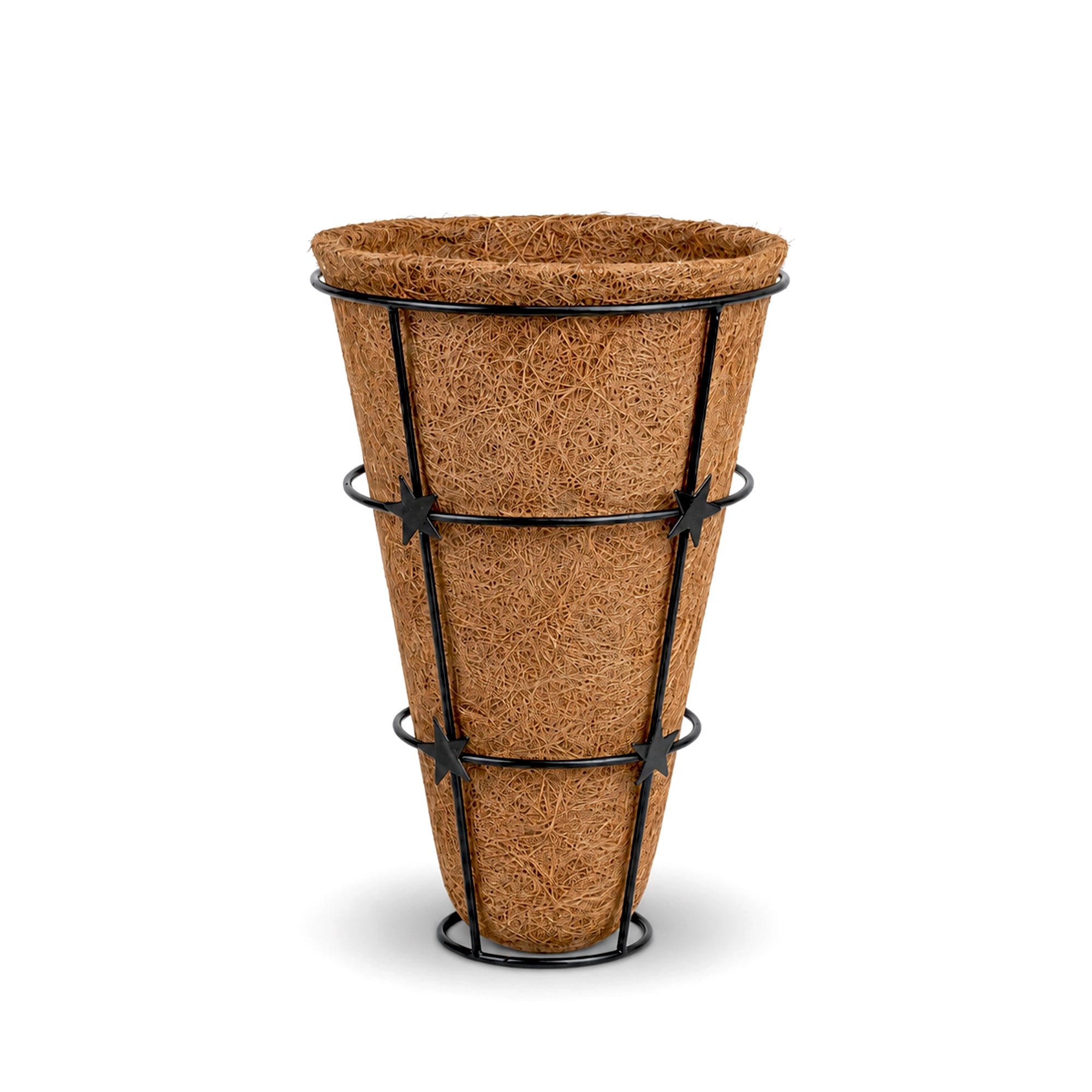 Urban Plant CONE Coir Wall Planter – Set of 3 | Natural Coir Liner with Decorative Metal Wall Basket
