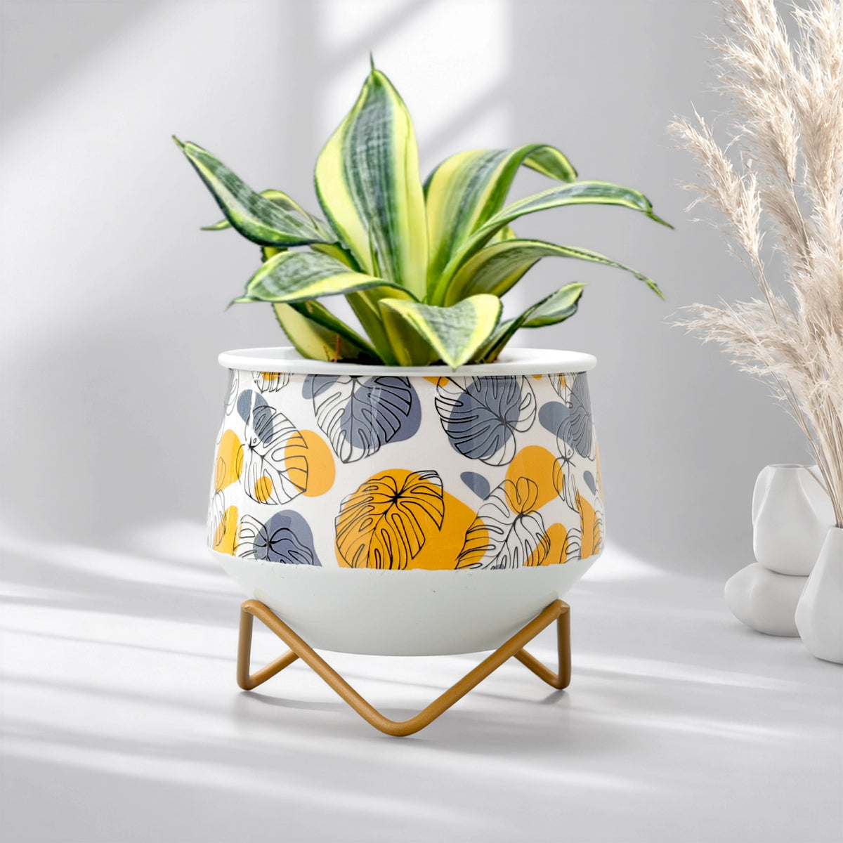 Caramel Metal Planter