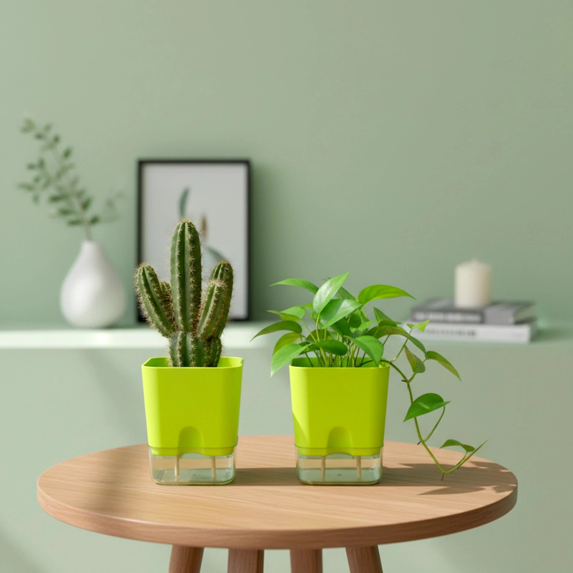 Aquaflow Self Watering Pot Plastic Pot Urban Plant Green 2 