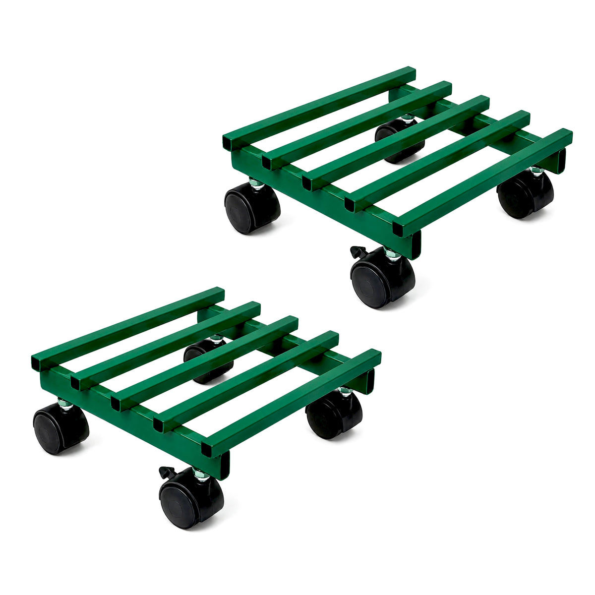 Urban Plant Square Caddy with Wheel Rolling Plant Stand (Green - Set of 2)