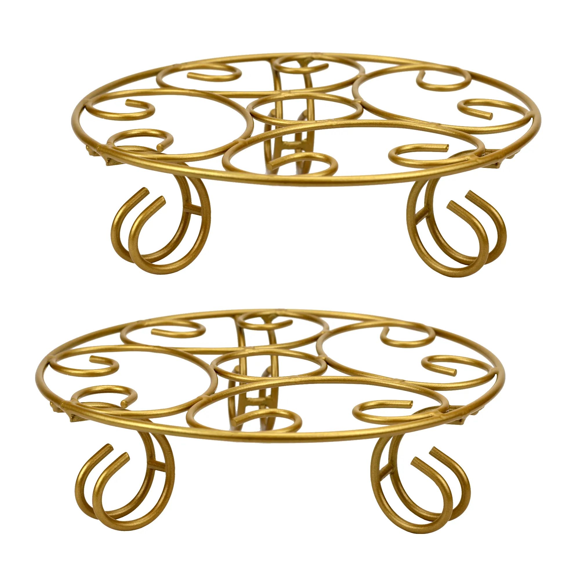 Indoor Designer Metal Pot Stands (Set of 4) (1212, Gold) Urban Plant 