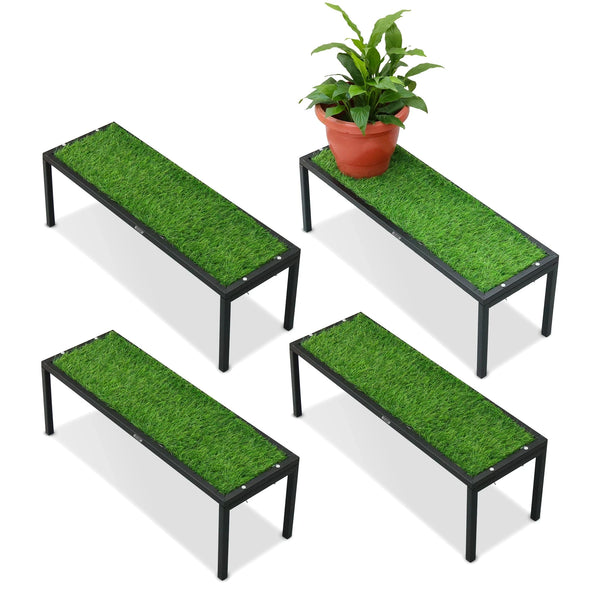 Urban Plant Apollo Plant Stand with Green Grass (Black – Set of 4) Plant Stand Urban Plant 