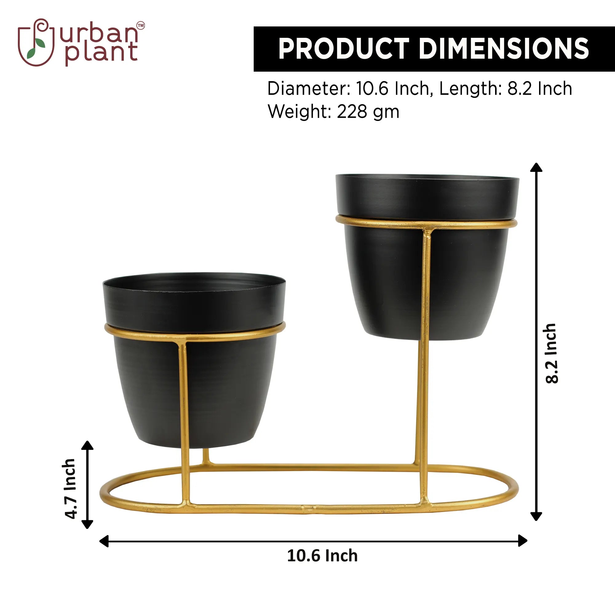 Classy Designer Metal Planters with Stand (Set of 2) Metal Planter Urban Plant 