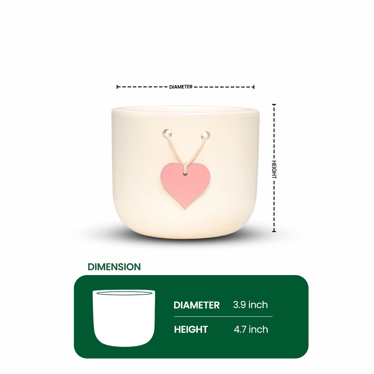 Urban Plant Cherish Terracotta Pot with Heart Tag