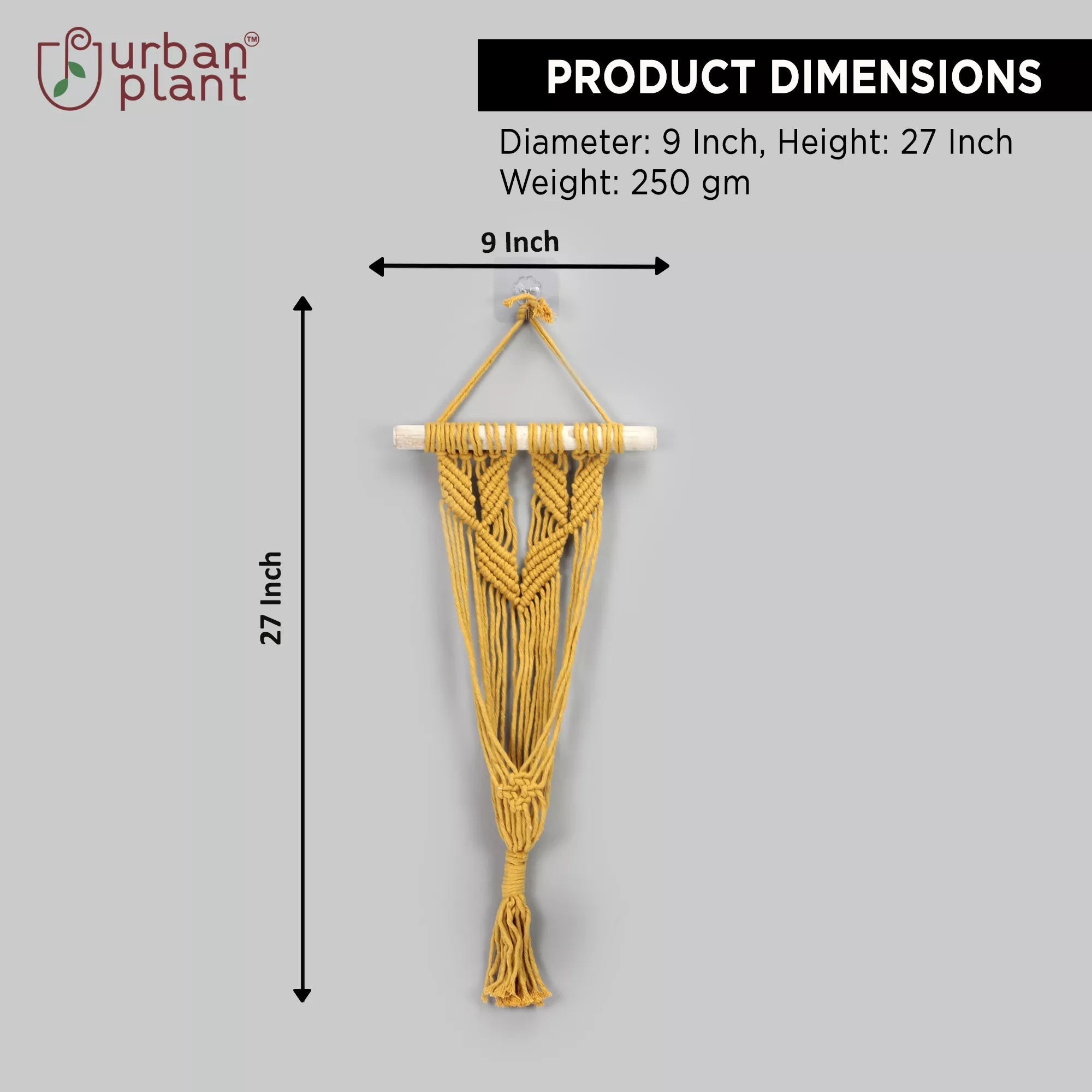 Mustard Bliss Macrame Plant Hanger Hanging Planter Urban Plant 