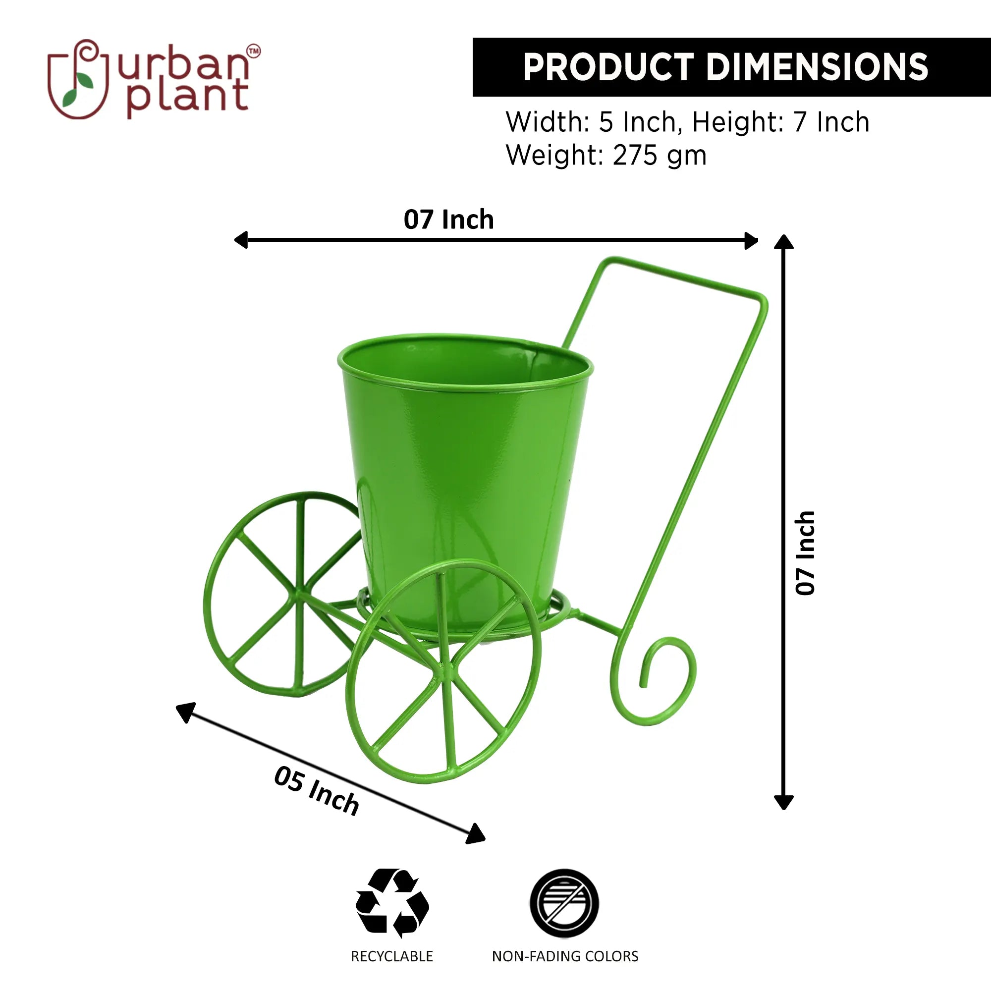Decorative Wheels Planter for Table Top Metal Planter Urban Plant 