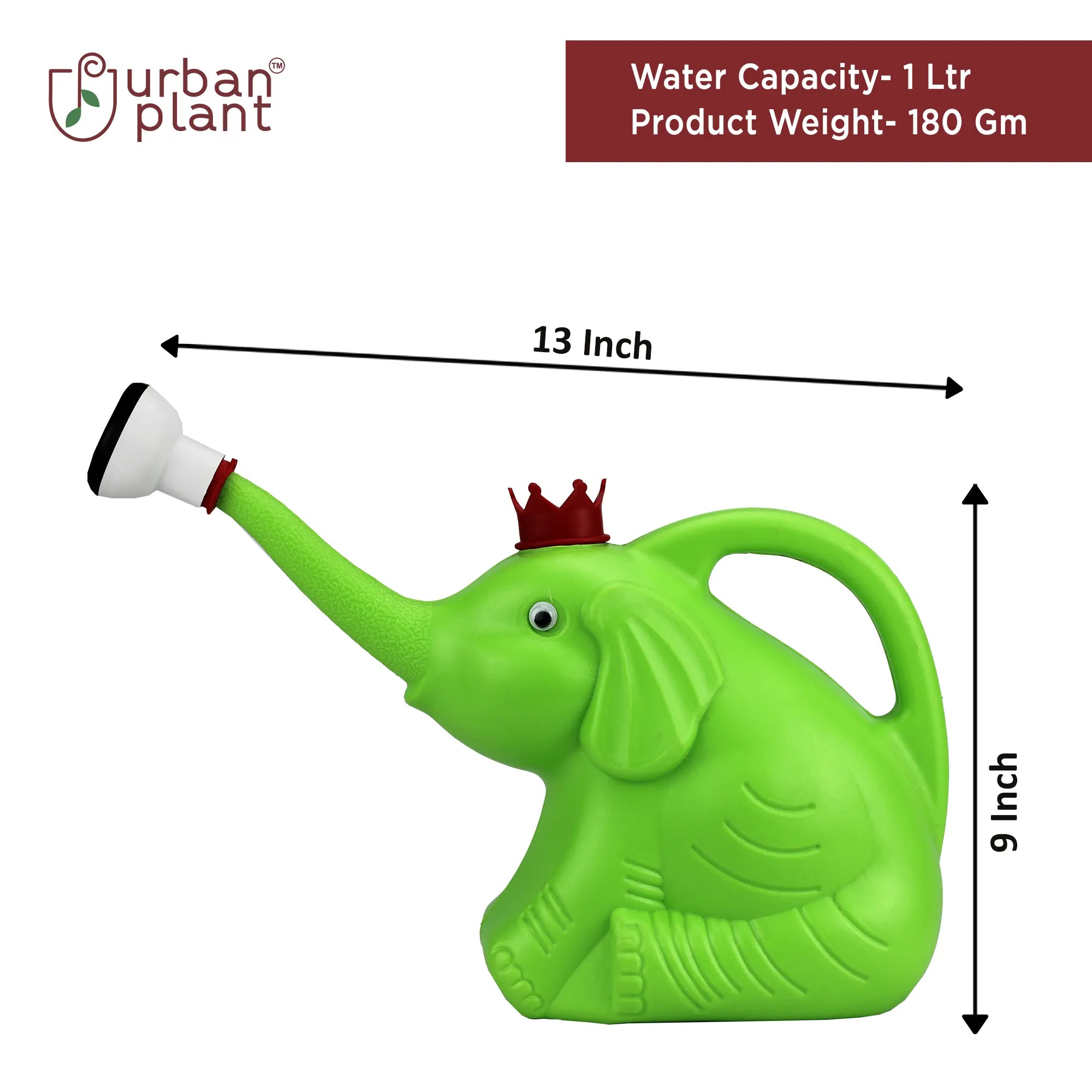 Elephant Watering Can with Detachable Sprayer - 1 Litre Urban Plant 