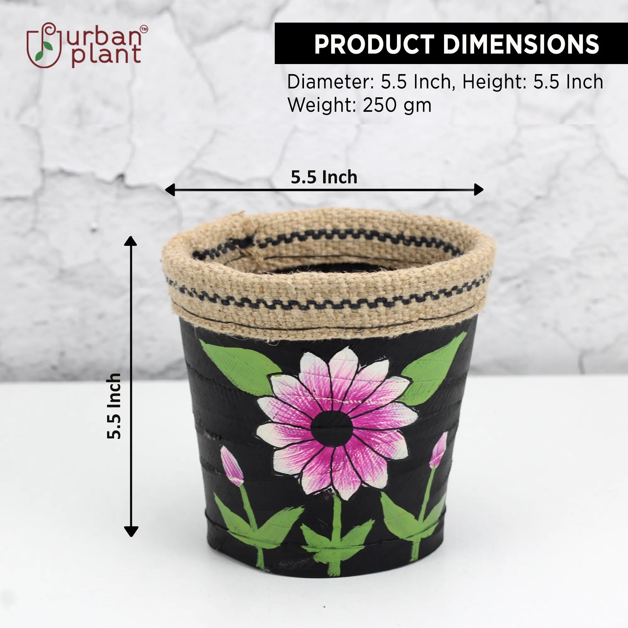 Rubber RECYCLED Hand-Painted Plant Pots (1224 C) Urban Plant 