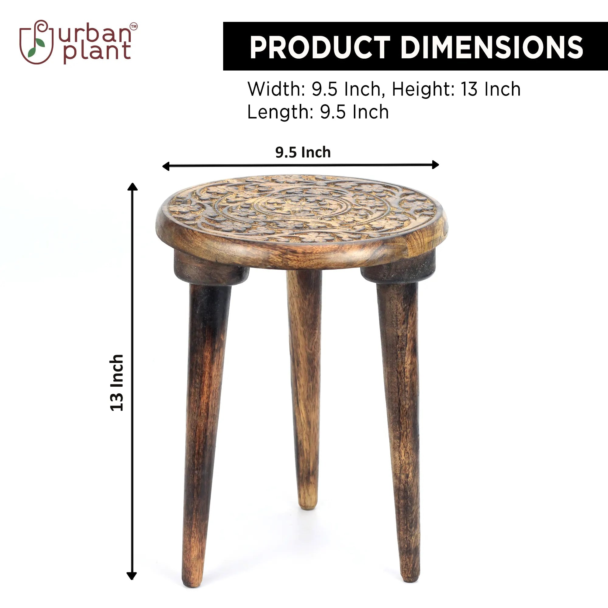Modish Wooden Stool Planter Pot Stand Urban Plant 
