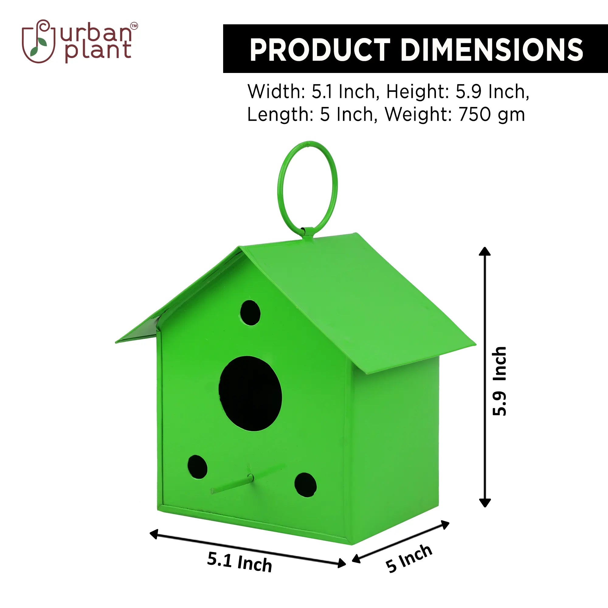 Colorful Metal Hanging Bird House Combo (Red & Green) Bird House Urban Plant 