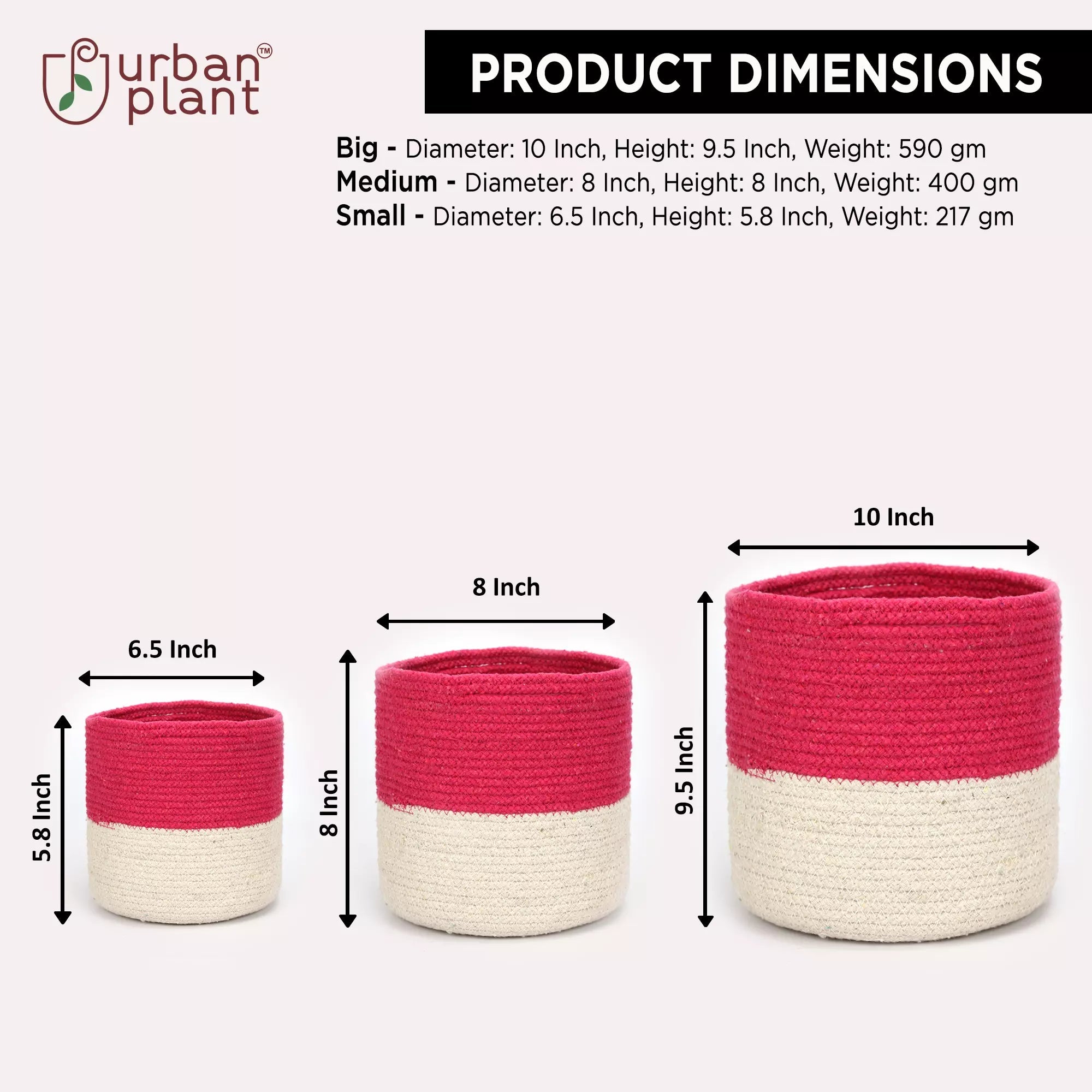 Twin Pink Cotton Planter, Dual-color cotton planter - Pack of 3 Cotton Planter Urban Plant 