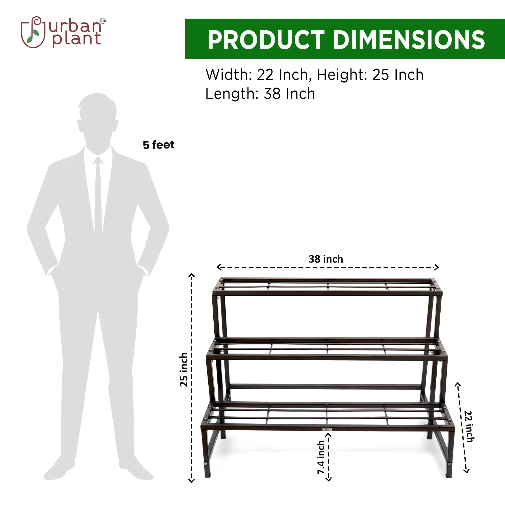 Urban Plant Heavy Duty 3 Step Planter Pot Stand Metal Stand Urban Plant 