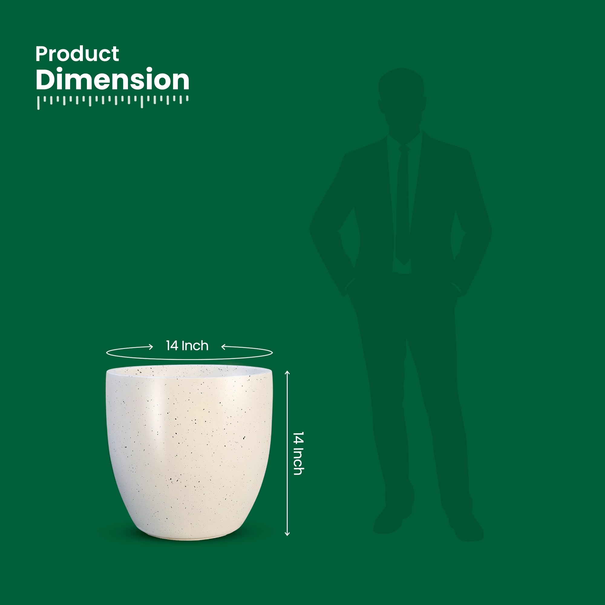 CURVA Planter – M14 (5 Years Warranty) | Product Dimension 