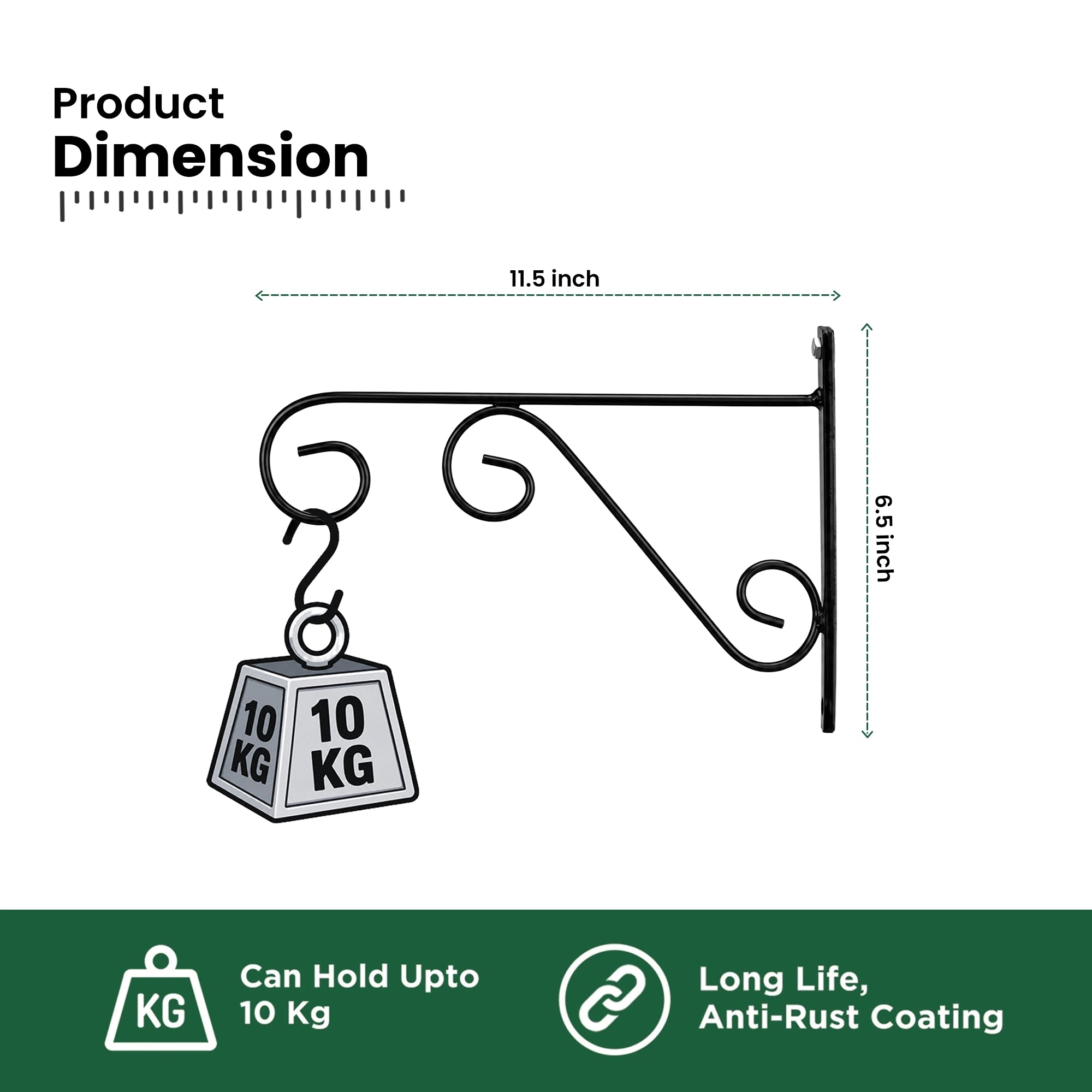 Urban Plant Metal Wall Bracket - (Set of 2) S-Shape