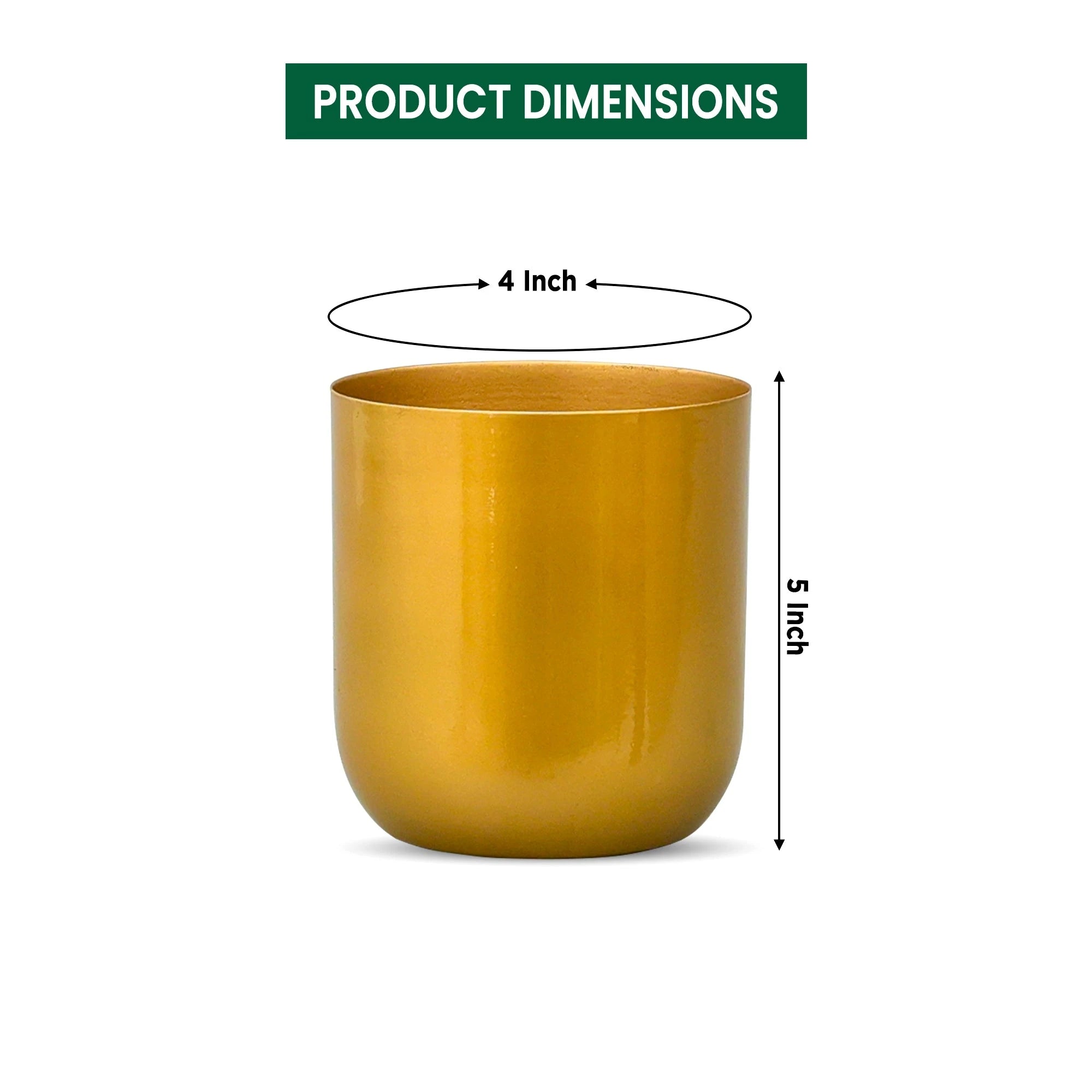 Metallic Miniature Planter (Gold - Pack of 2) Metal Planter Urban Plant 