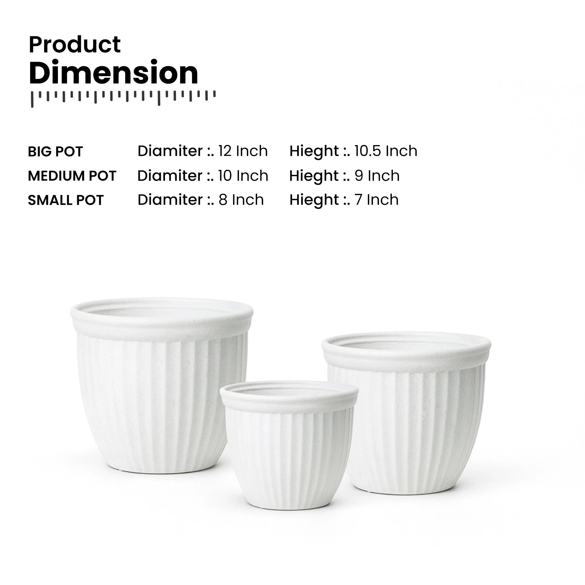 Lotus Planters - (Set of 3) Plastic Pot Urban Plant 