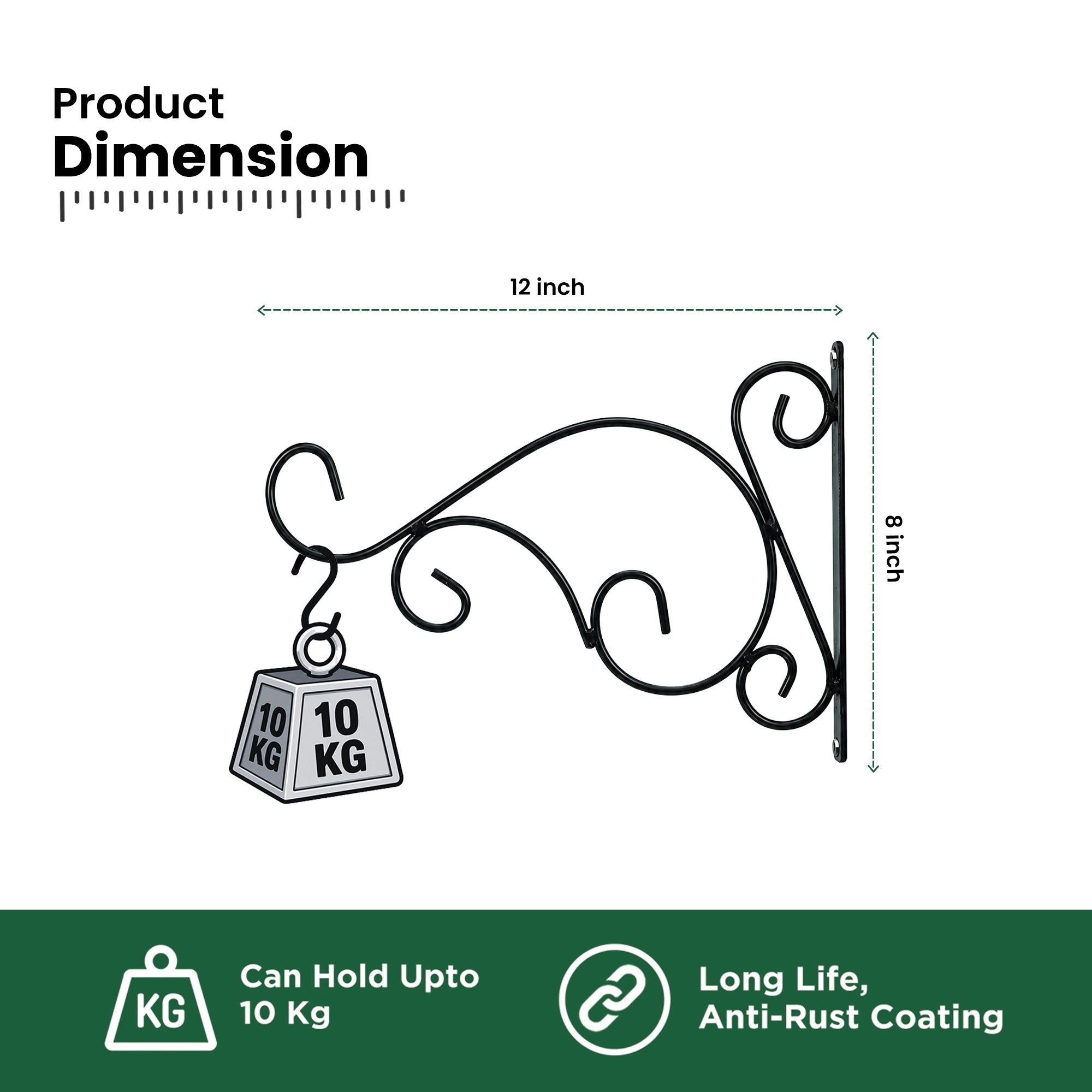 Curved Wall Bracket for Plant - (Set of 2)