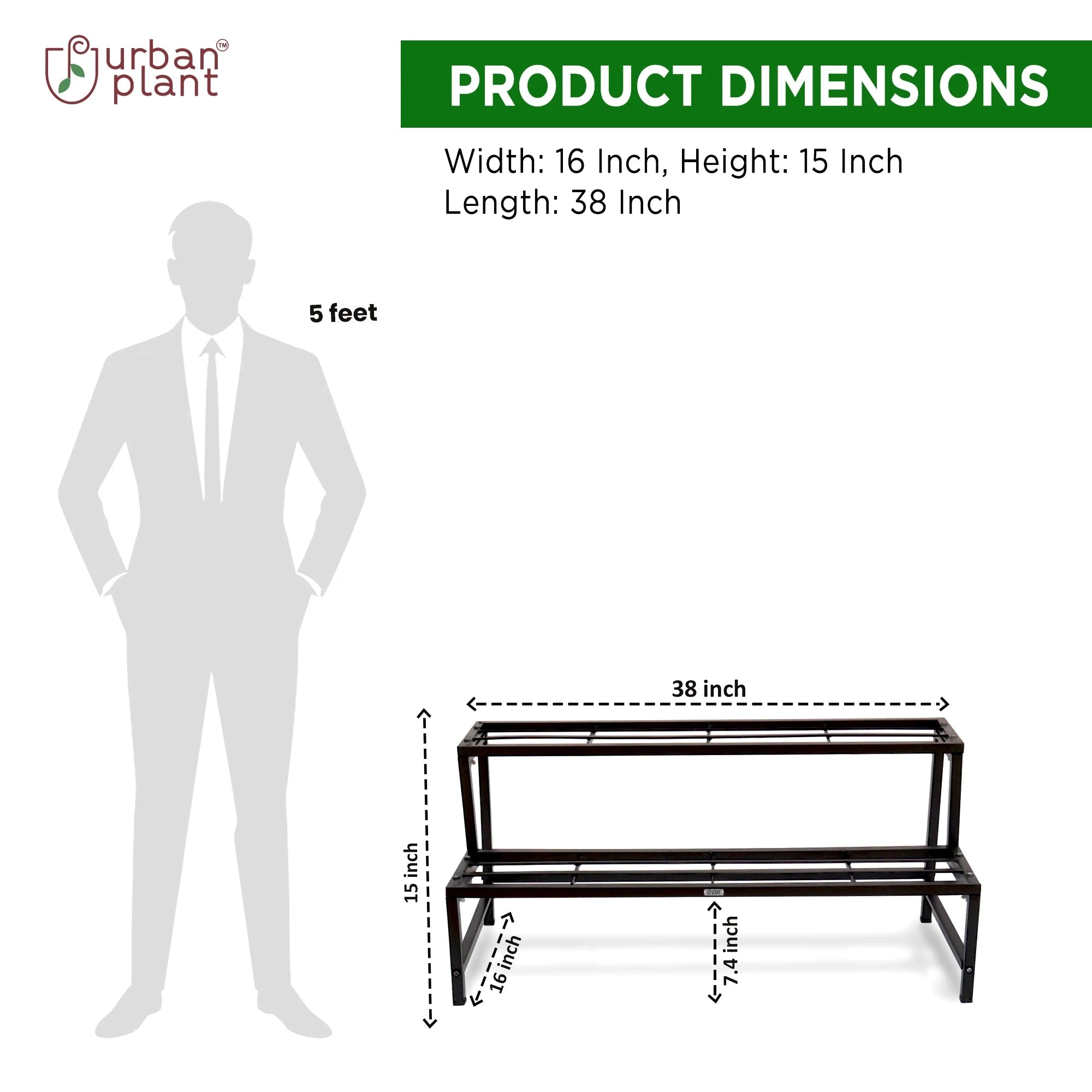 Urban Plant Heavy Duty 2 Step Planter Pot Stand Metal Stand Urban Plant 