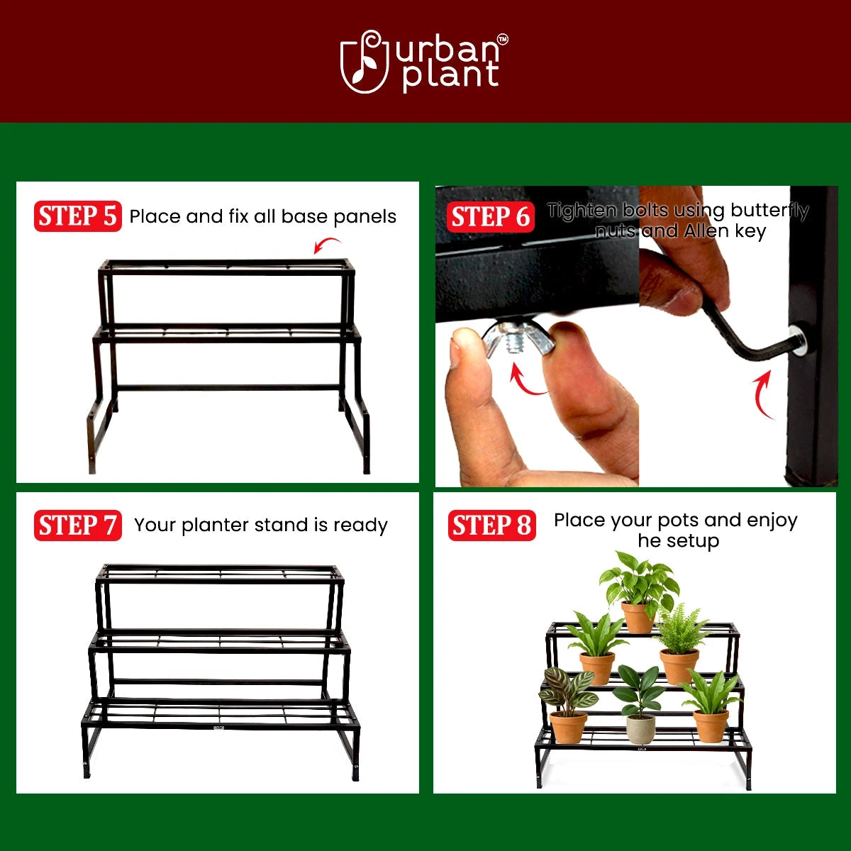 Urban Plant Heavy Duty 3 Step Planter Pot Stand Metal Stand Urban Plant 