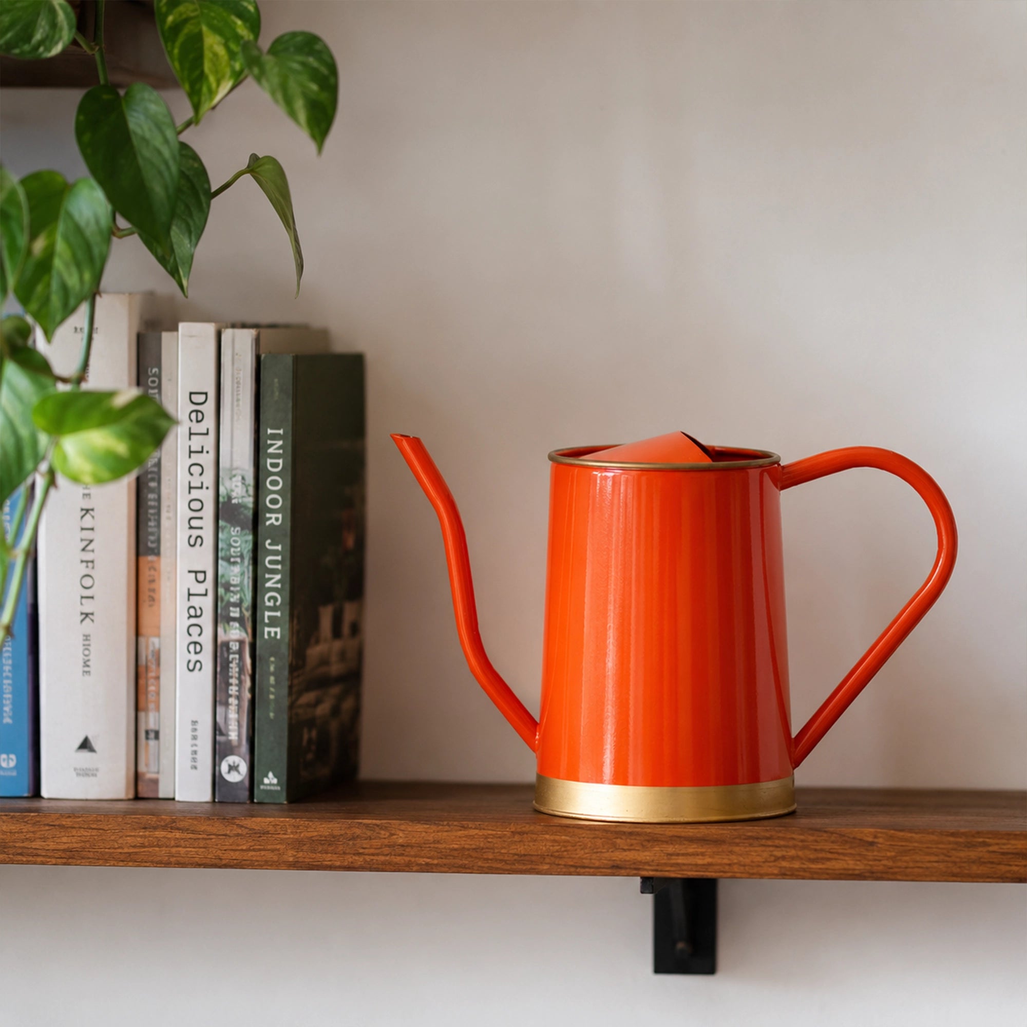 Urban Plant Metal Watering Can - 1.5 L for plants in orange color 