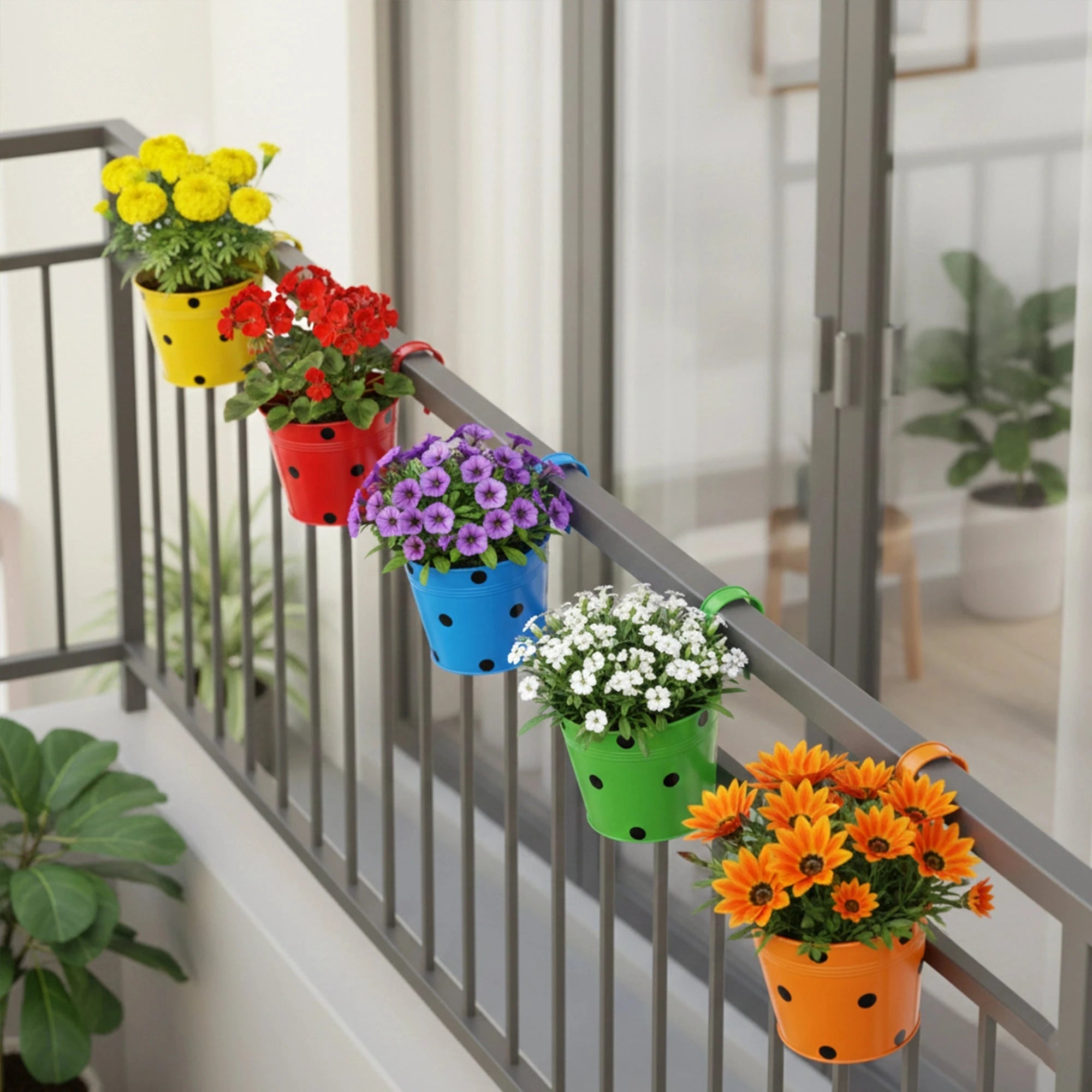 Colorcrest Hanging Planters - (Set of 5) Hanging Decor Urban Plant 