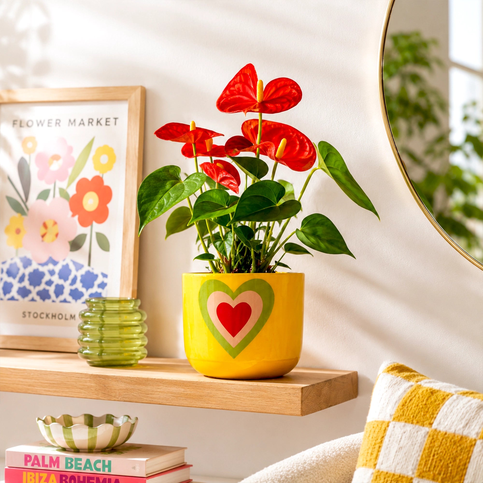 Heart Bloom Terracotta Pot in Sunshine Heart yellow color with layered heart design