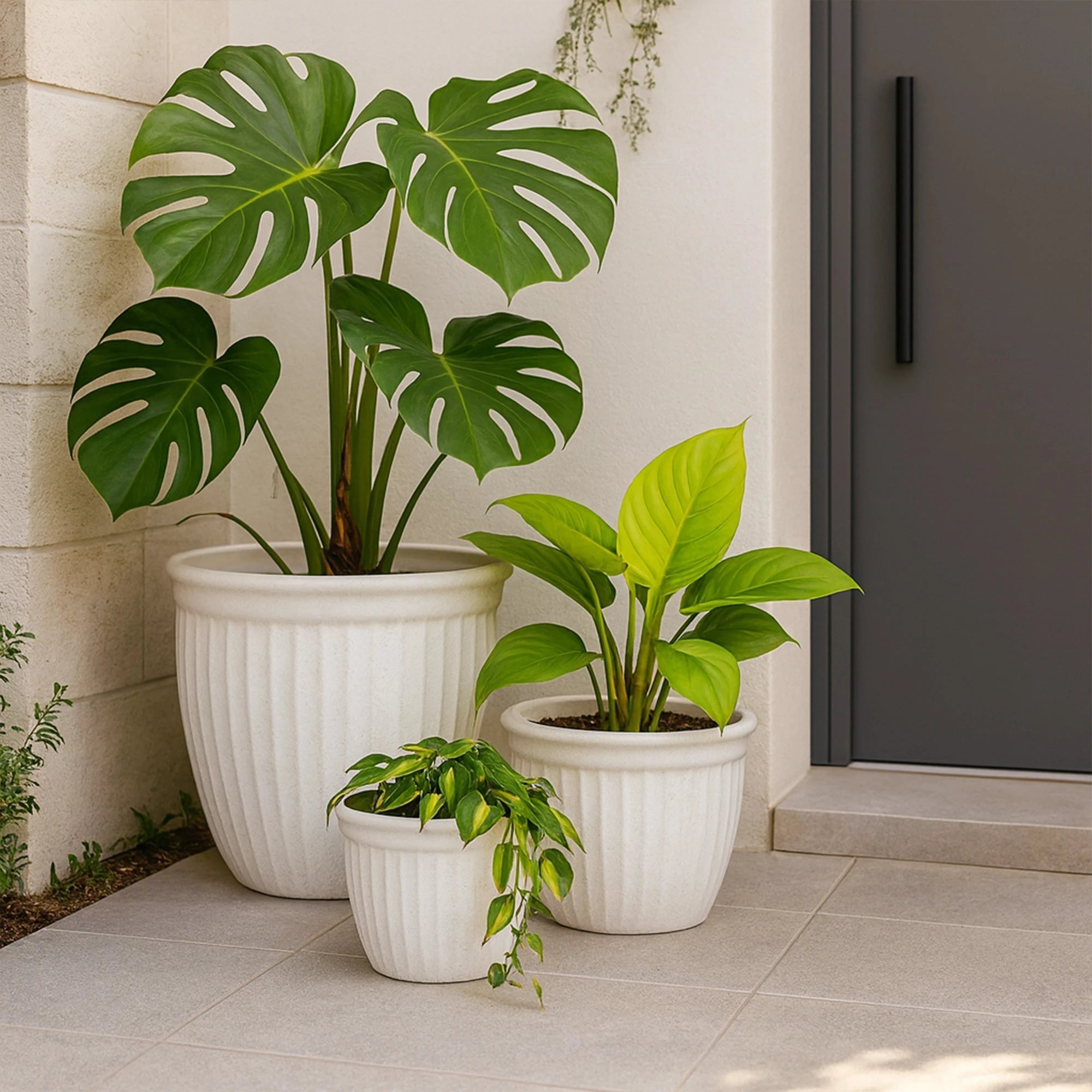 Lotus Planters - (Set of 3) Plastic Pot Urban Plant 