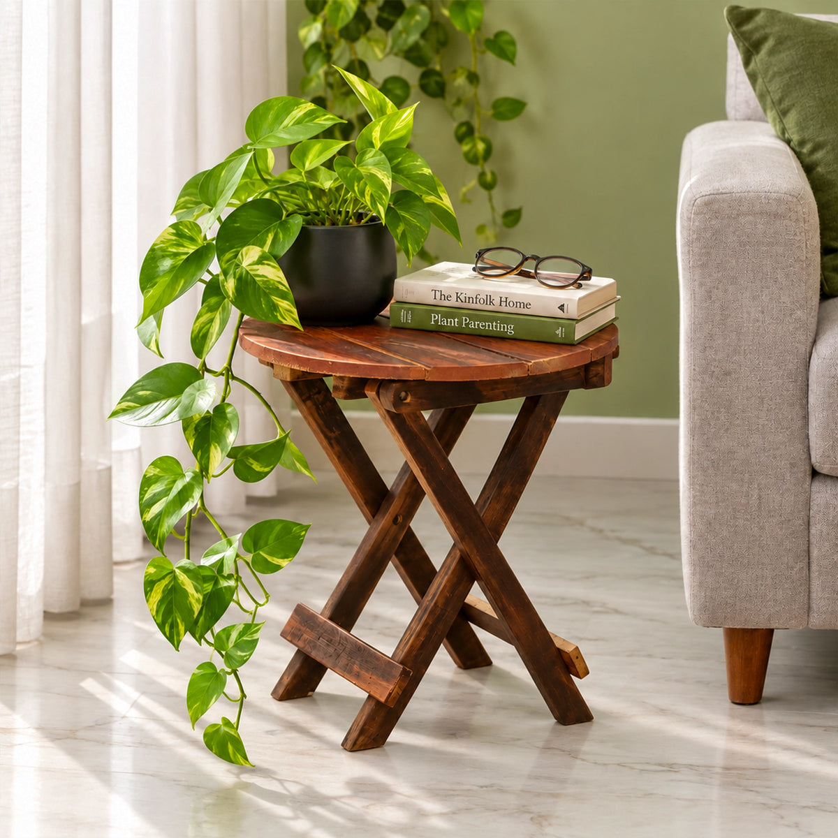 Urban Plant Hardwood Stool for Plant