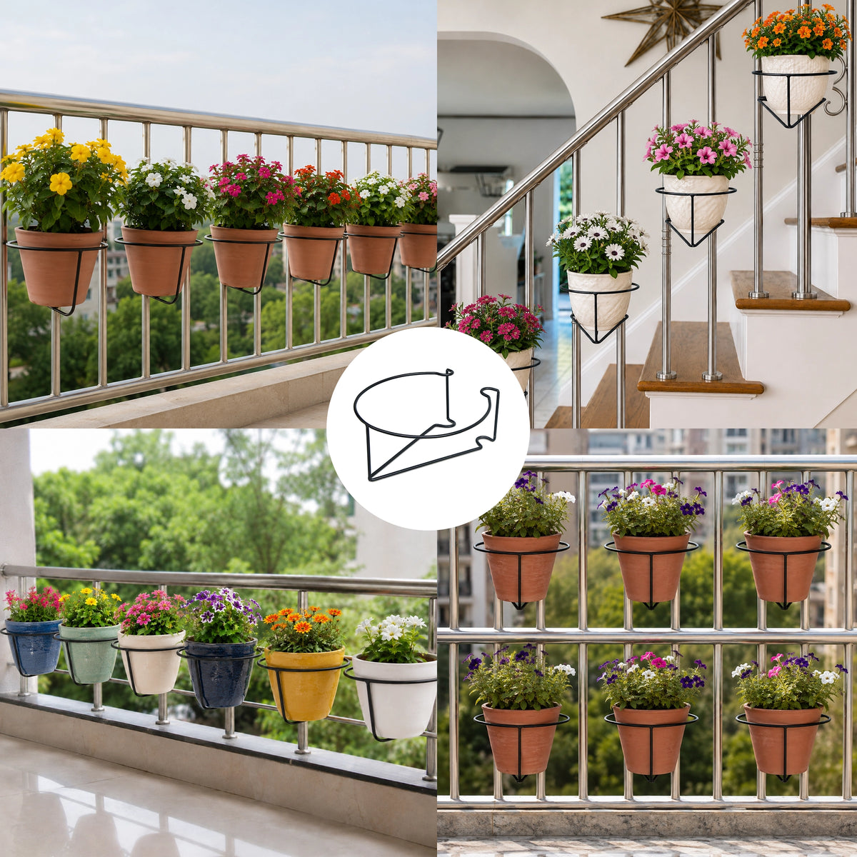 Ring Nest Railing Planter Holder for Balcony | Urban Plant