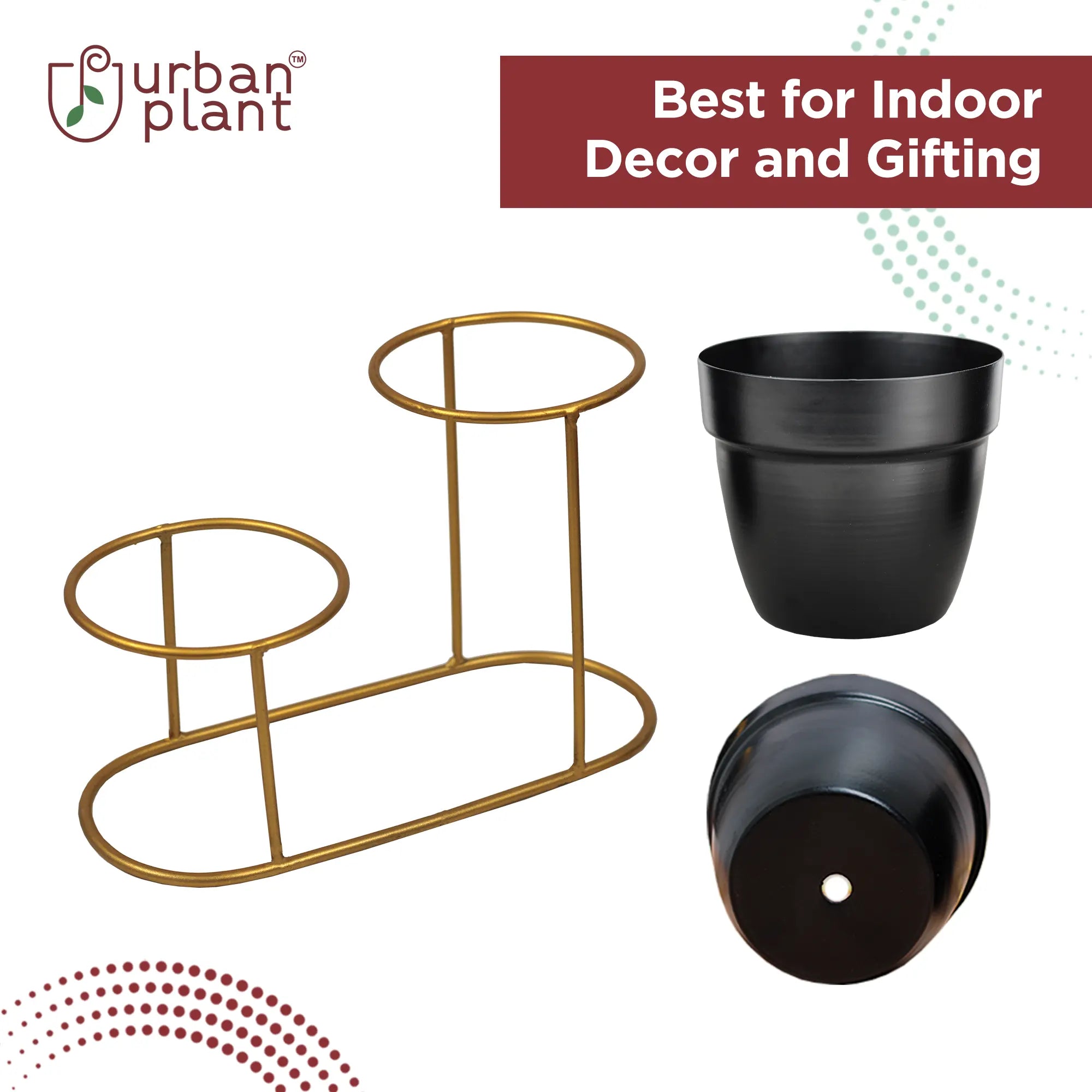 Classy Designer Metal Planters with Stand (Set of 2) Metal Planter Urban Plant 