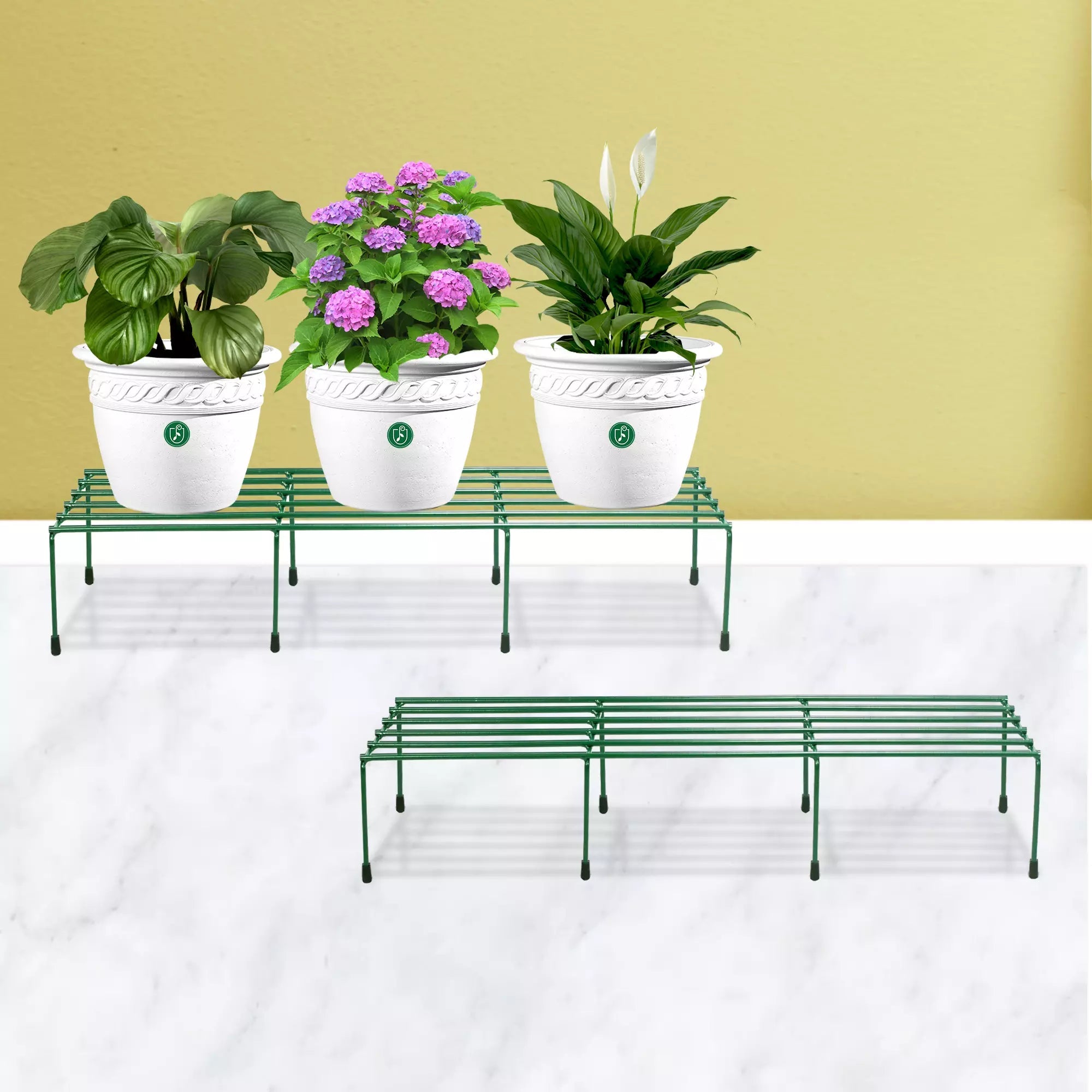 Comrade Metal Planter/Pot Stand for Garden - Green Metal Stand Urban Plant 2 