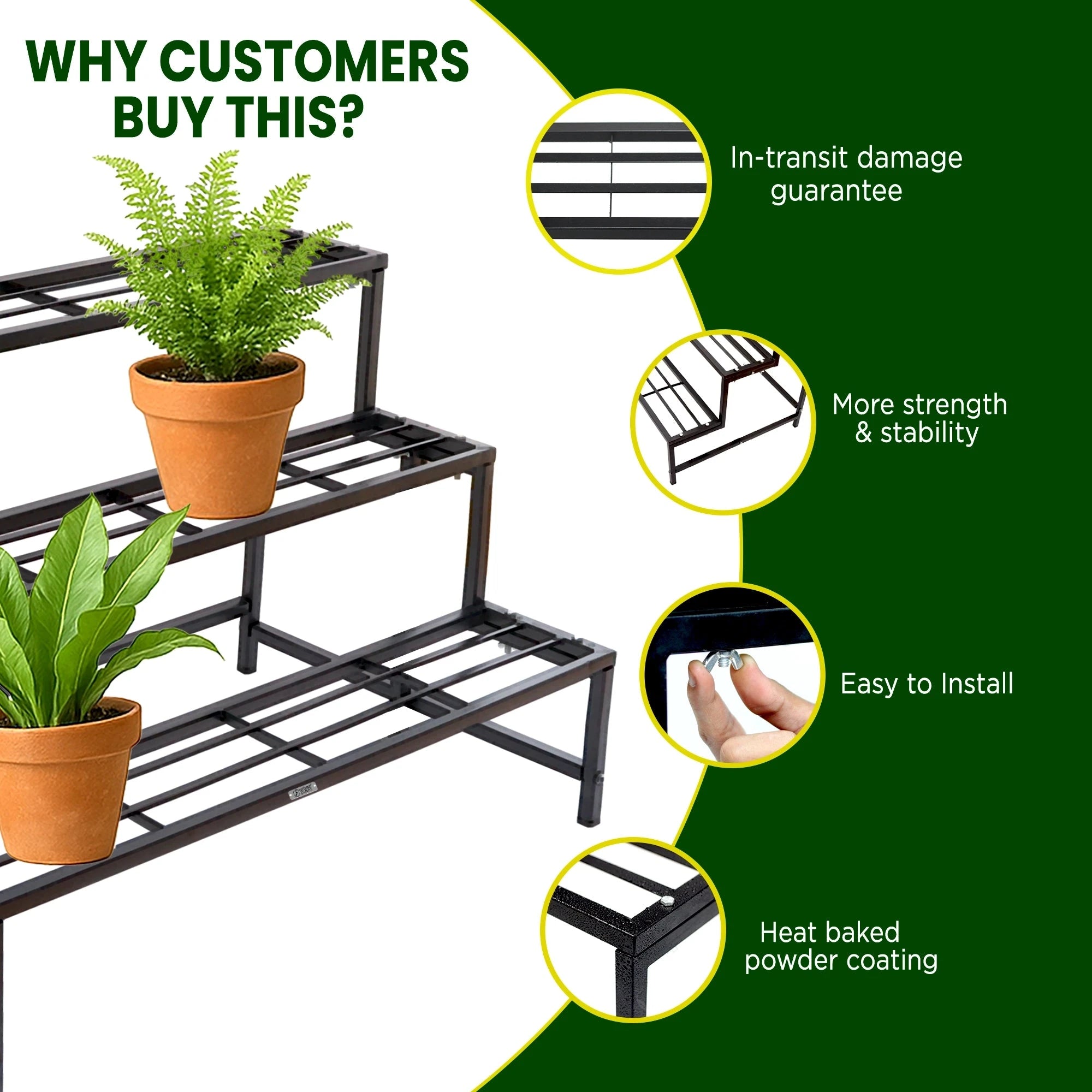 Urban Plant Heavy Duty 3 Step Planter Pot Stand Metal Stand Urban Plant 