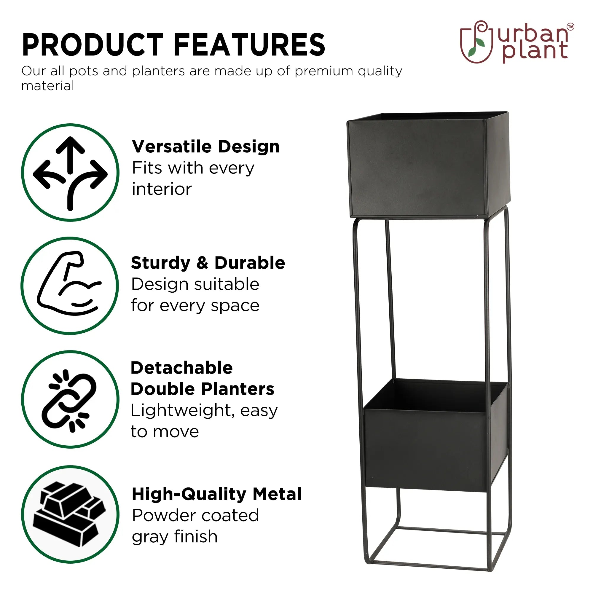 Urban Elegance European Style Two Tier Metal Planter with Stand Rack Planter with Stand Urban Plant 