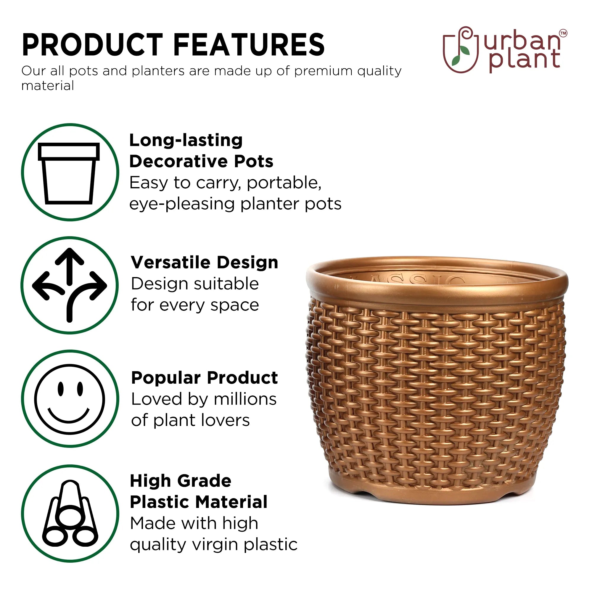 Urban Plant Mat Classy Planters (Set of 3) Urban Plant 