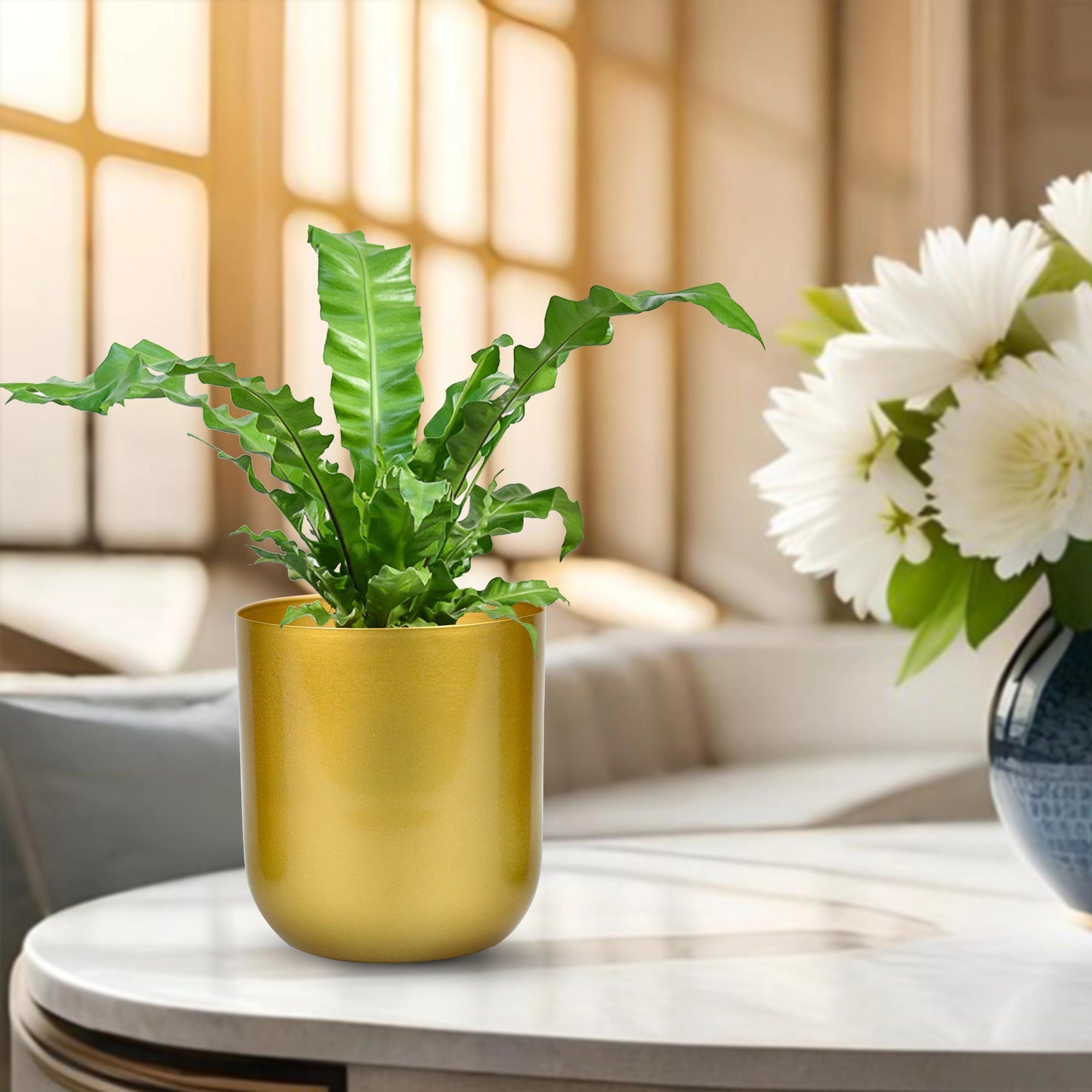 Metallic Miniature Plant Holder 5 inch Metal Planter Urban Plant 
