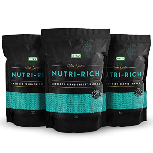 IFFCO Nutri Rich | Seaweed Fortified Vermicompost | 100% Organic Fertilizer & Manure Potting Mix Urban Plant 15 Kg 