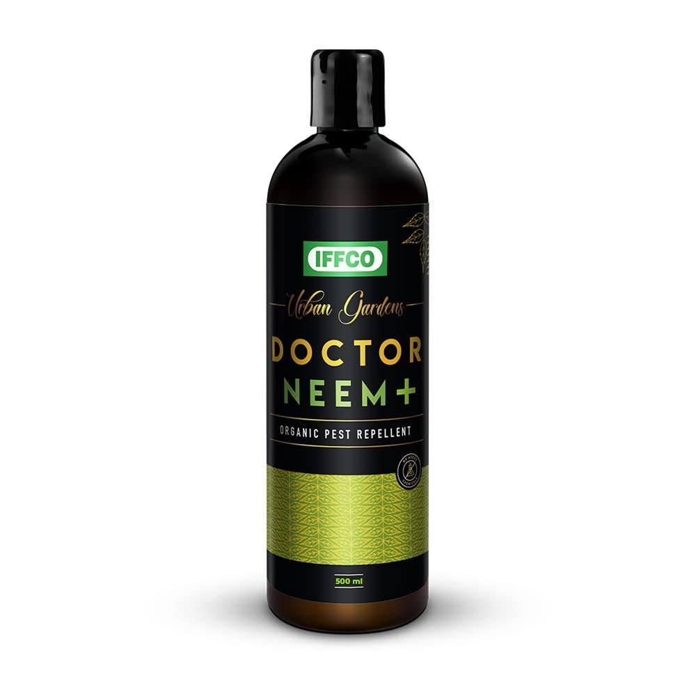 IFFCO Doctor Neem+ Organic Pest Repellent | Neem Oil, Pongamia Oil, Lemongrass Oil Plant Diet Urban Plant 500 ML 