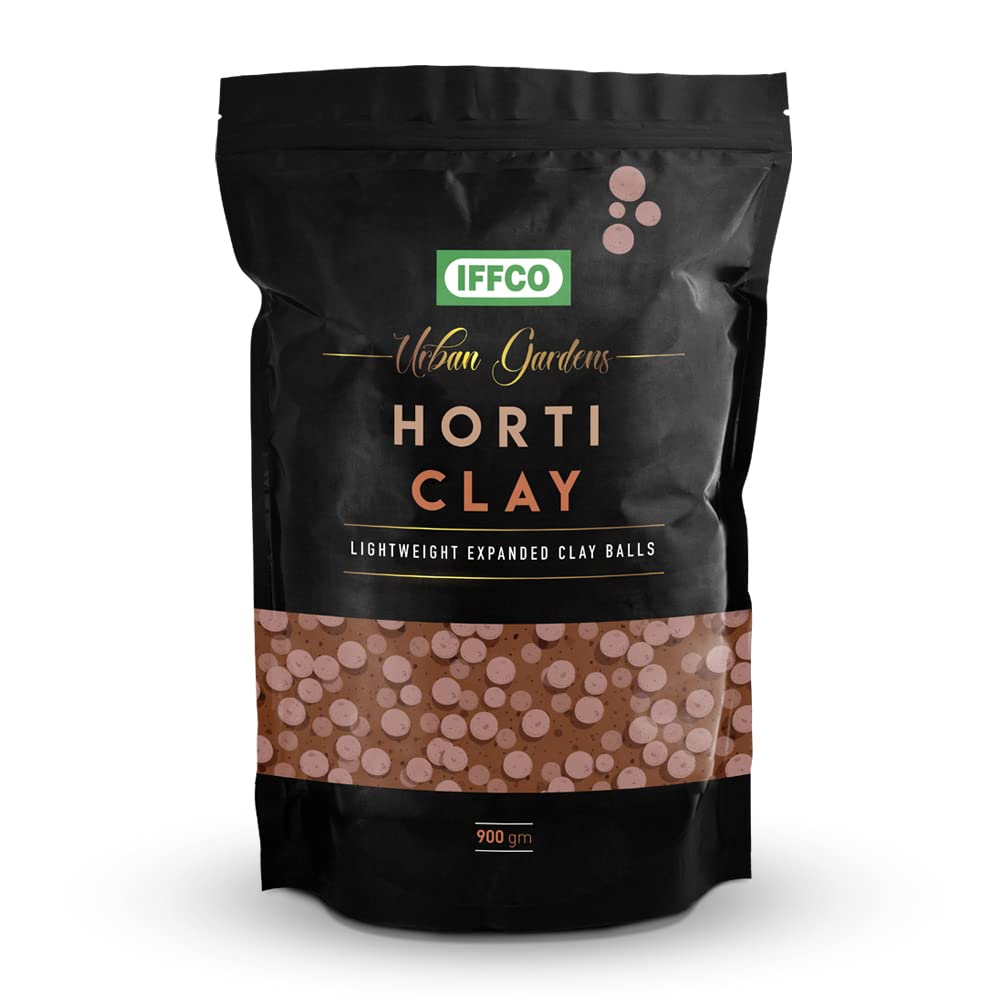 IFFCO Horti Clay - LECA Hydroton Clay Balls (Size: 8-15mm) Potting Mix Urban Plant 900 gm 