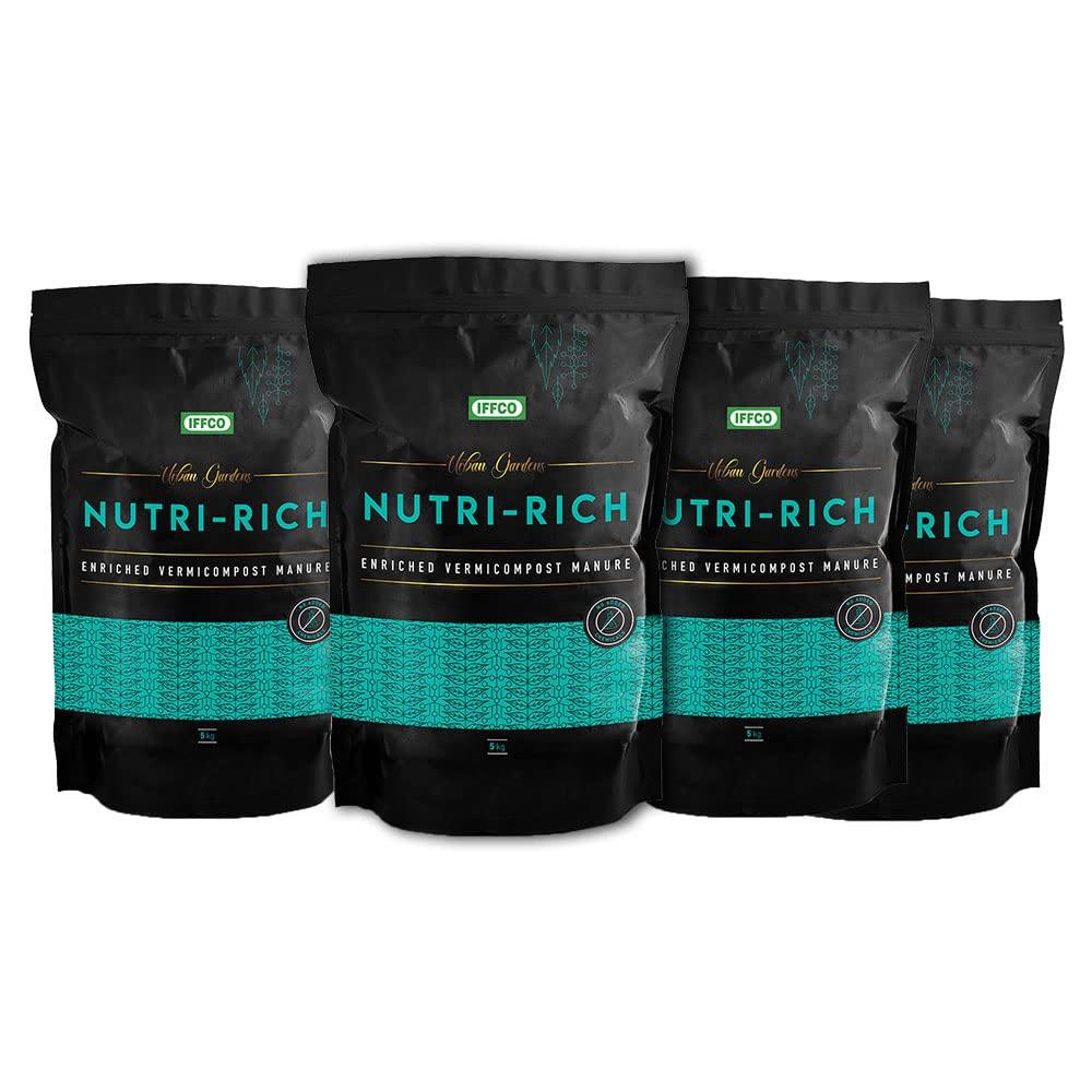 IFFCO Nutri Rich | Seaweed Fortified Vermicompost | 100% Organic Fertilizer & Manure Potting Mix Urban Plant 20 Kg 