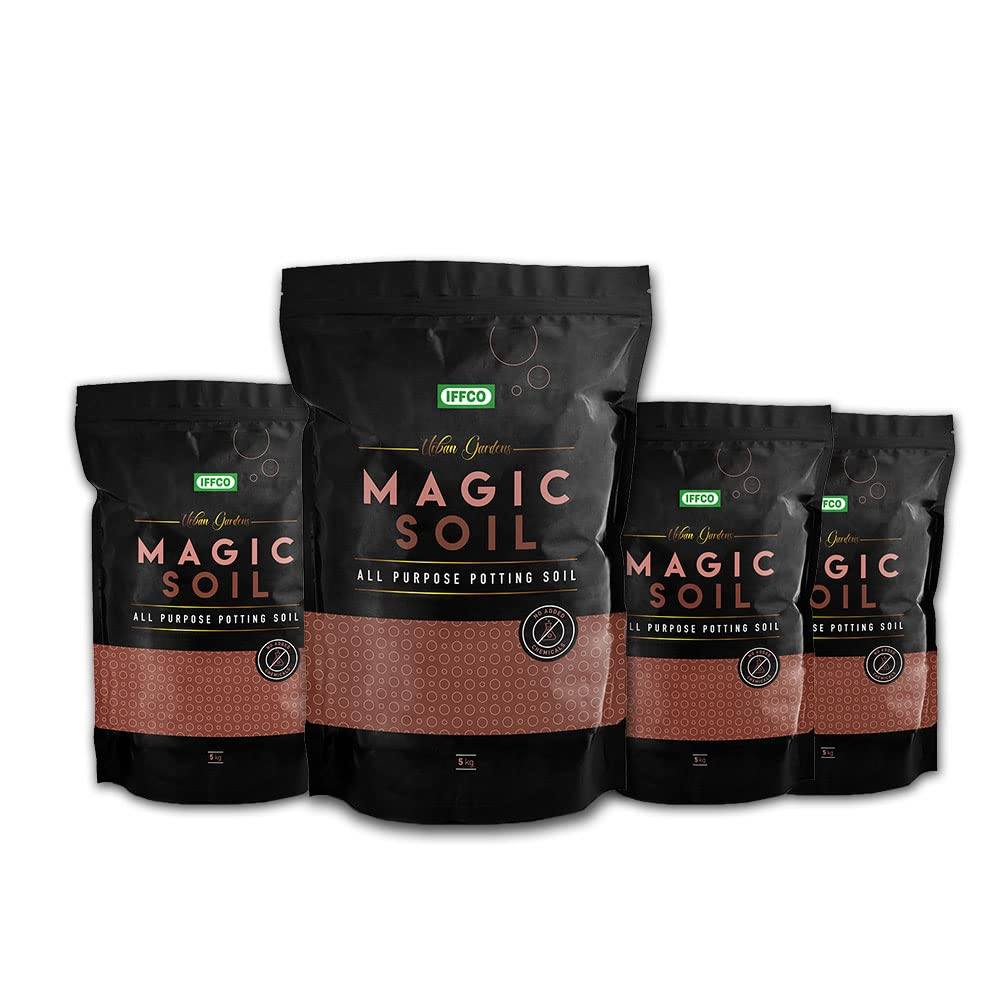 IFFCO Magic Soil All Purpose Ready to Use Potting Mix, With Organic Fertilizer & Seaweed Potting Mix Urban Plant 20 Kg 