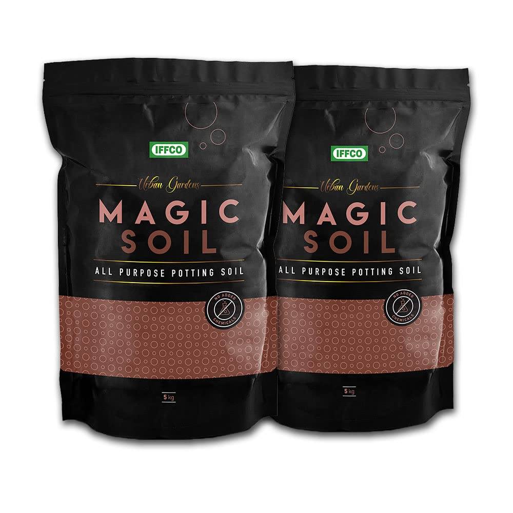 IFFCO Magic Soil All Purpose Ready to Use Potting Mix, With Organic Fertilizer & Seaweed Potting Mix Urban Plant 10 Kg 
