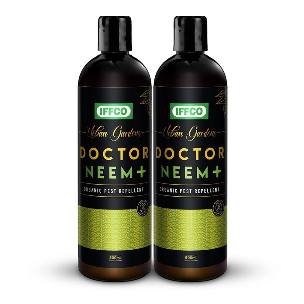 IFFCO Doctor Neem+ Organic Pest Repellent | Neem Oil, Pongamia Oil, Lemongrass Oil Plant Diet Urban Plant 1000 ML 