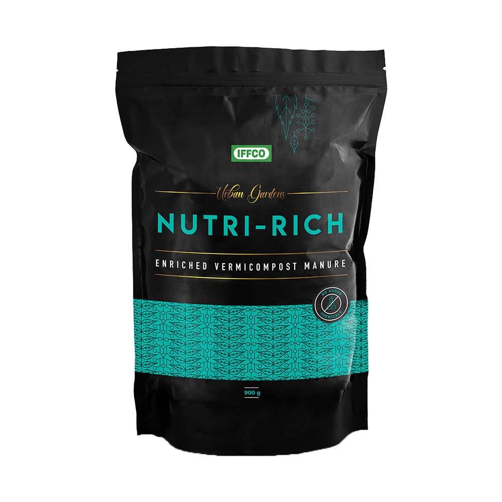 IFFCO Nutri Rich | Seaweed Fortified Vermicompost | 100% Organic Fertilizer & Manure Potting Mix Urban Plant 5 Kg 