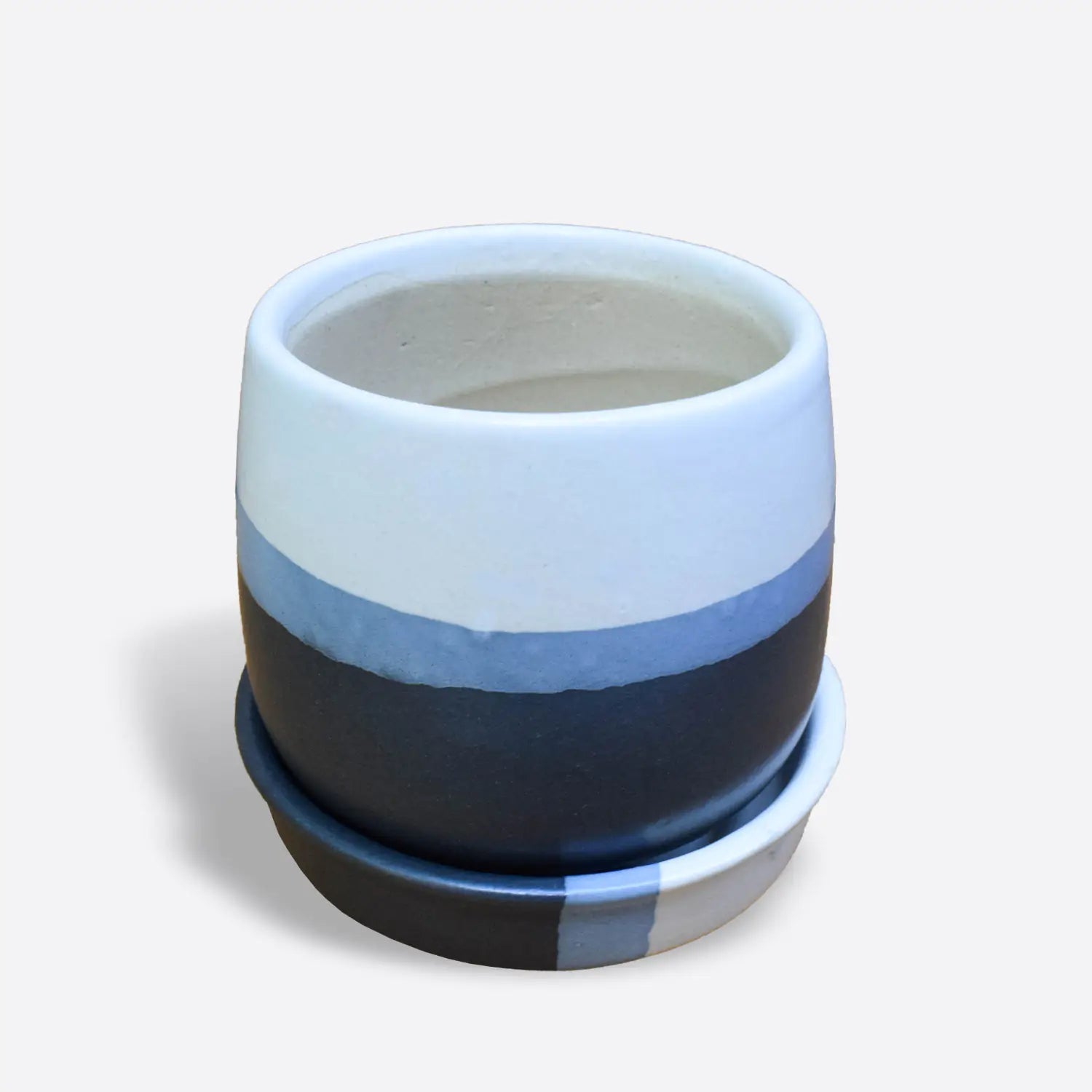 Blue Planter with Saucer Base Ceramic Planters Urban Plant 