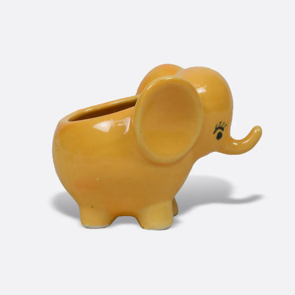 Mini Elephant Planter Ceramic Planters Urban Plant Yellow 