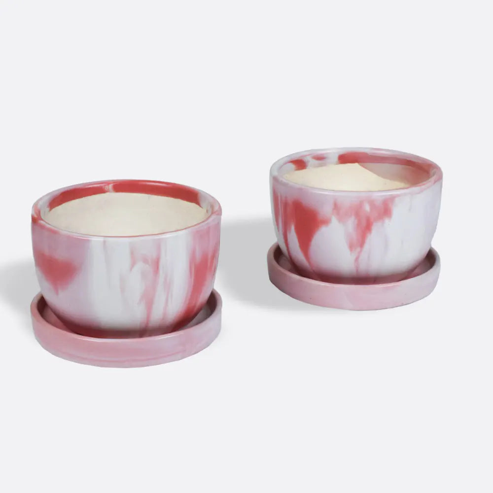 Marble Texture Majesty Pink & Black Ceramic Pot Ceramic Planters Urban Plant 
