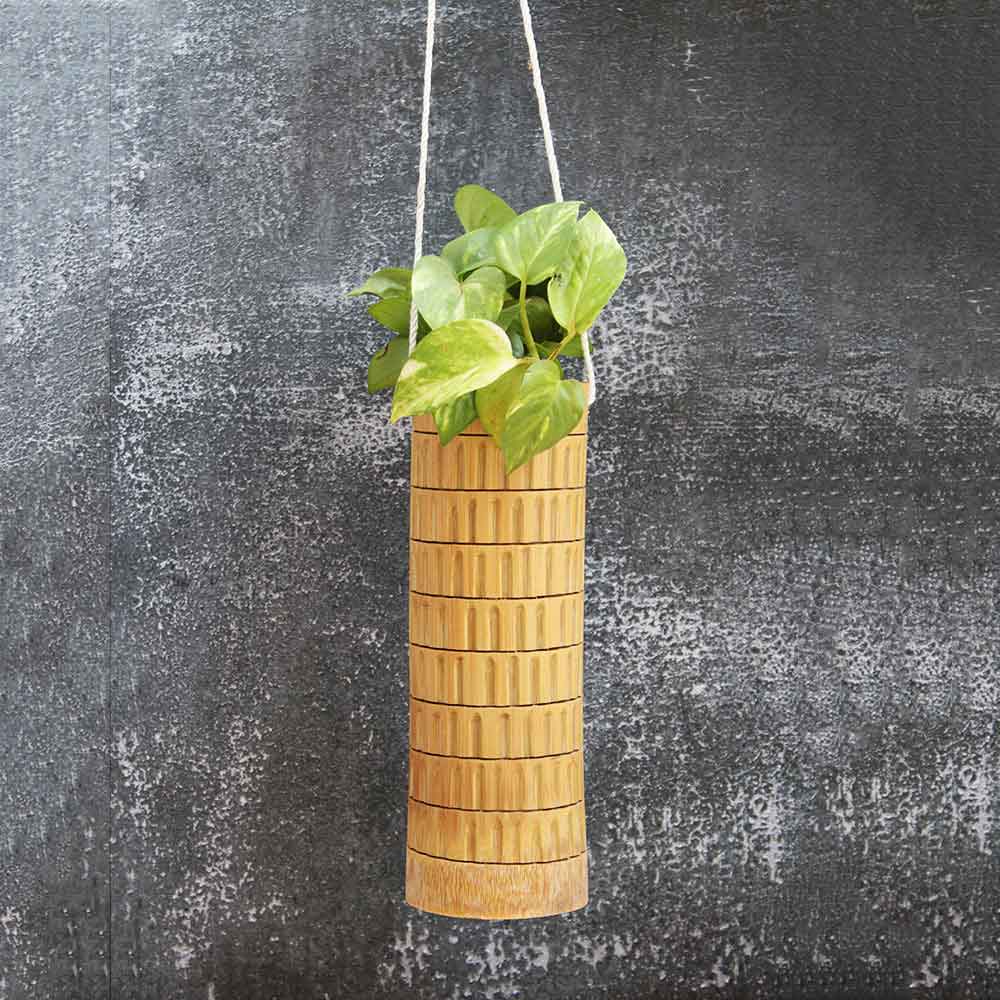 Urban Plant Decorative Hanging Bamboo Planters for Indoor