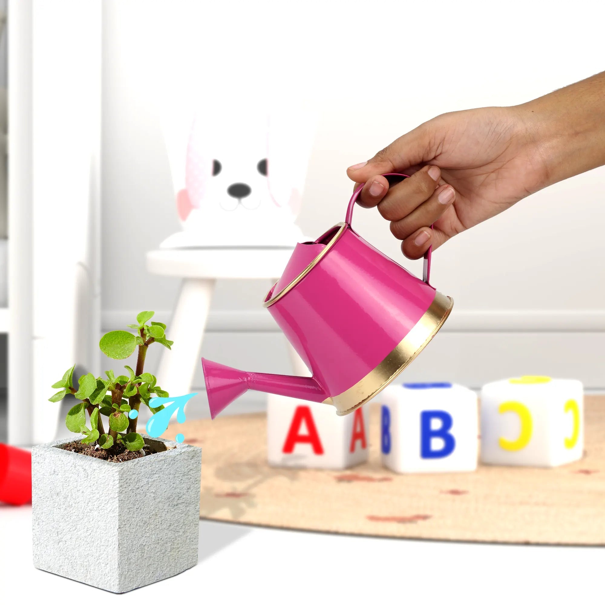 Small Watering Can for Kids | For Indoor and Outdoor Plants (250 ML) Home & Garden Urban Plant Pink 
